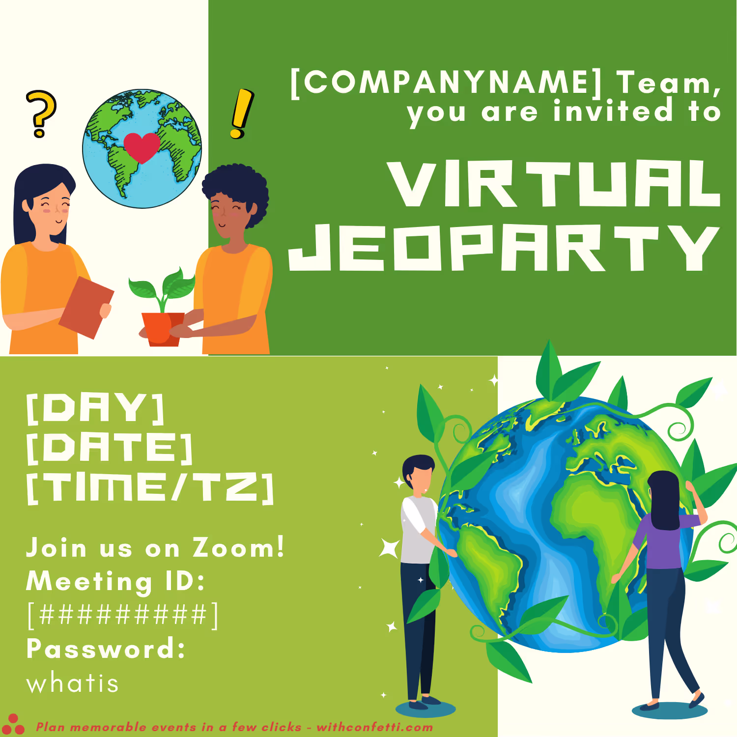 Earth Day Jeoparty - Event Invitation Sample