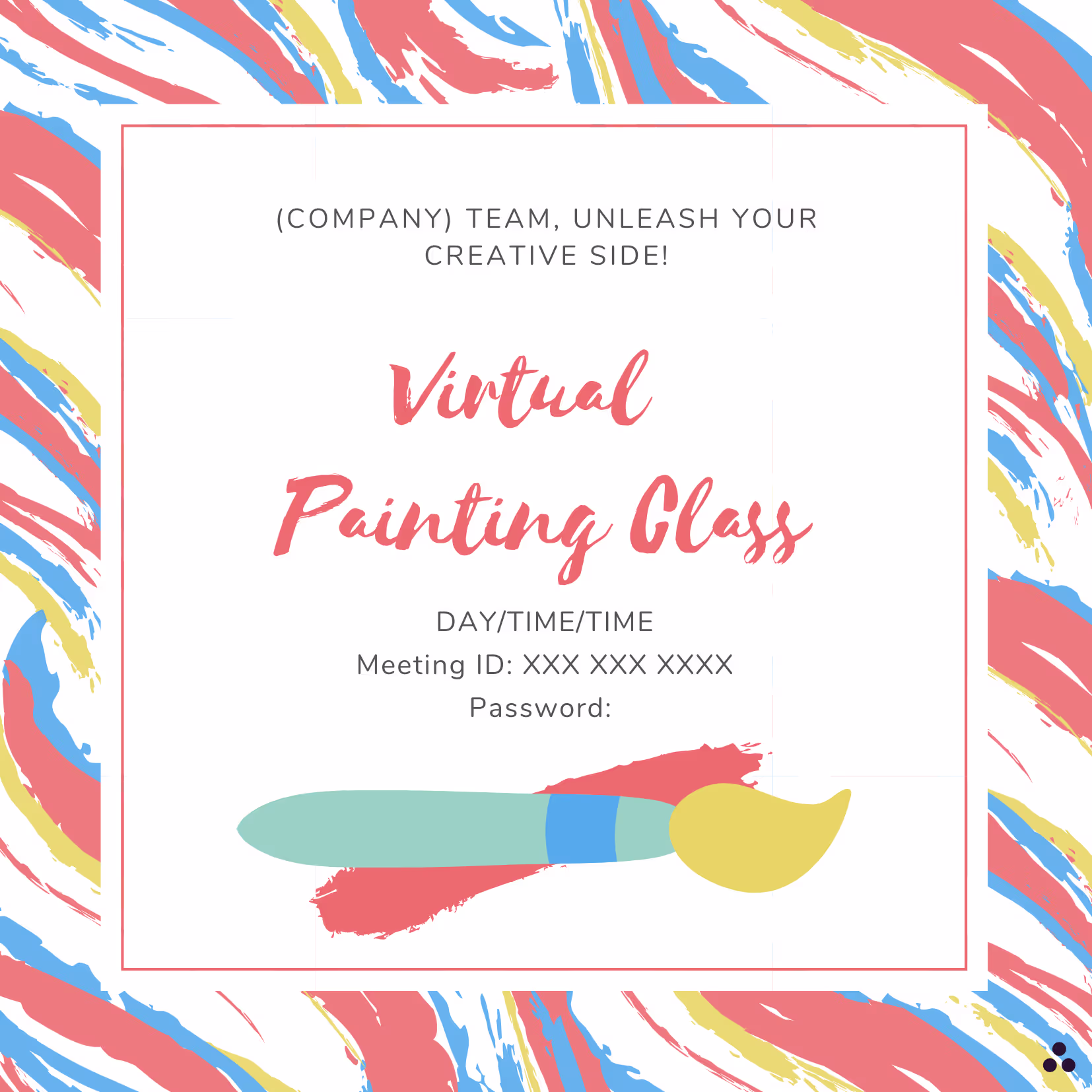 Painting Class - Event Invitation Sample
