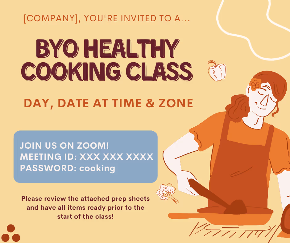 BYO Healthy Cooking Class - Event Invitation Sample