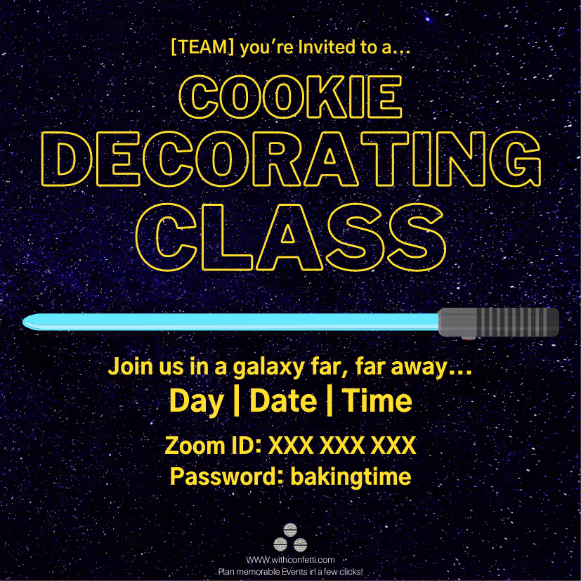 Star Wars Cookie Decorating - Event Invitation Sample