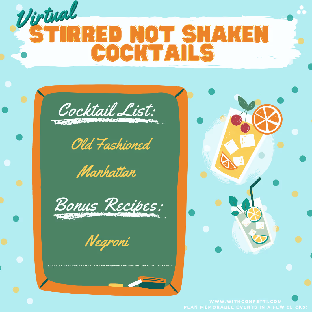 Stirred, Not Shaken Menu