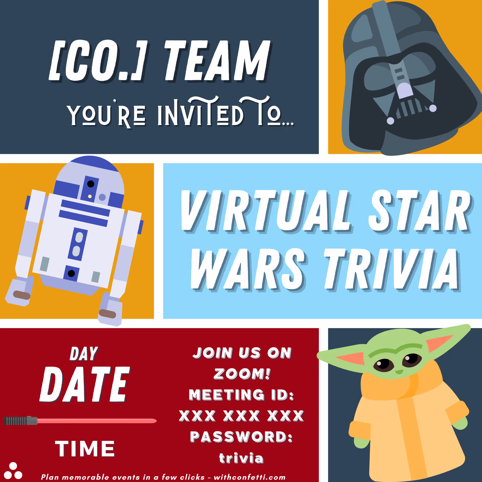 Star Wars Trivia - Event Invitation Sample