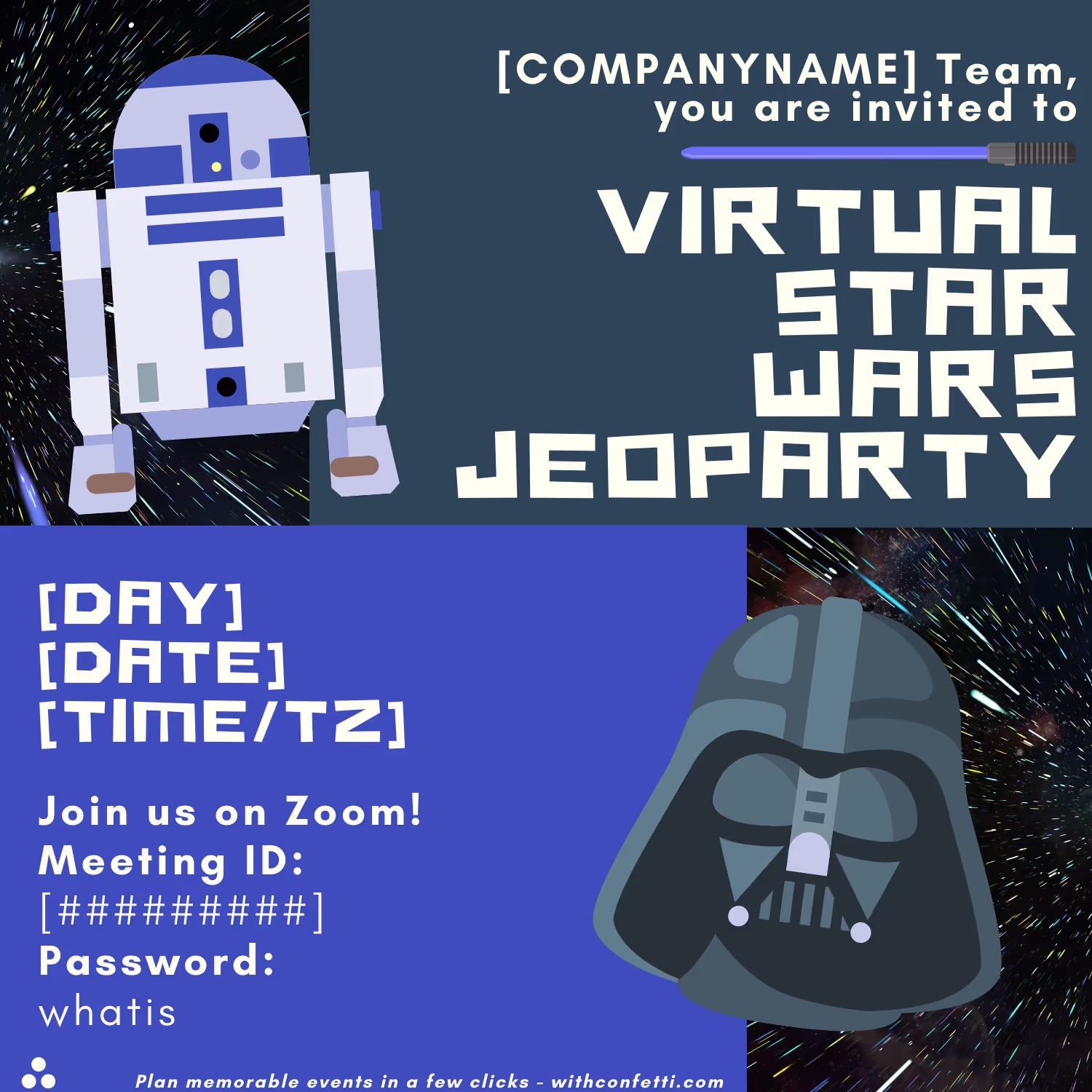Star Wars Jeoparty - Event Invitation Sample
