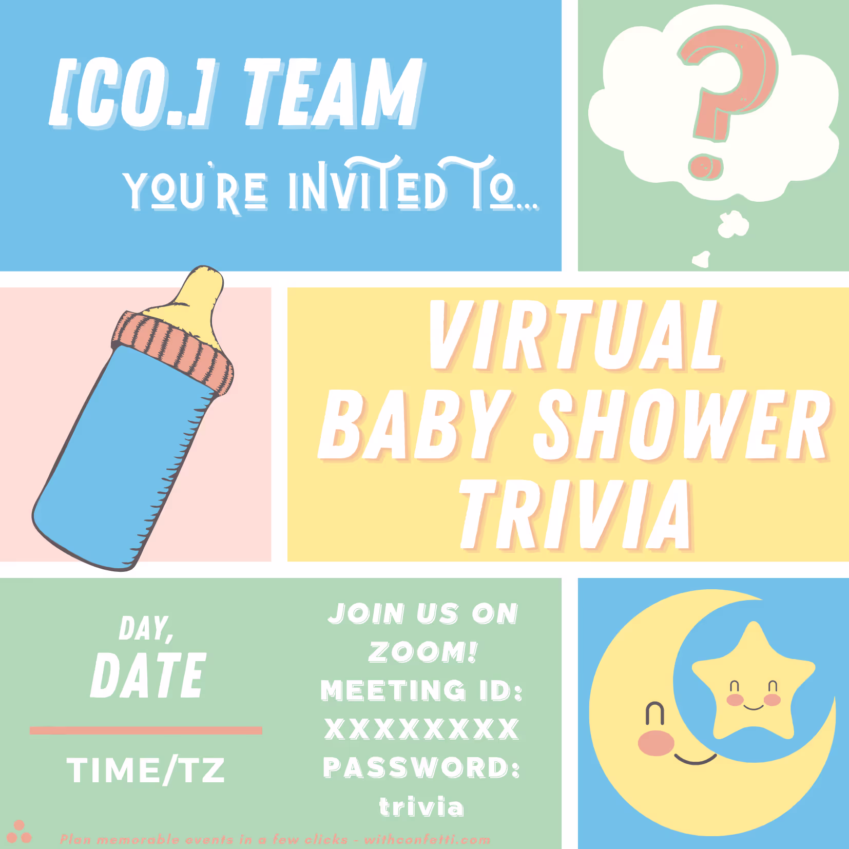 Baby Shower Trivia - Event Invitation Sample