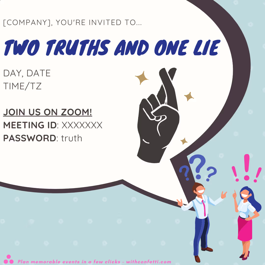 Two Truths and a Lie - Event Invitation Sample