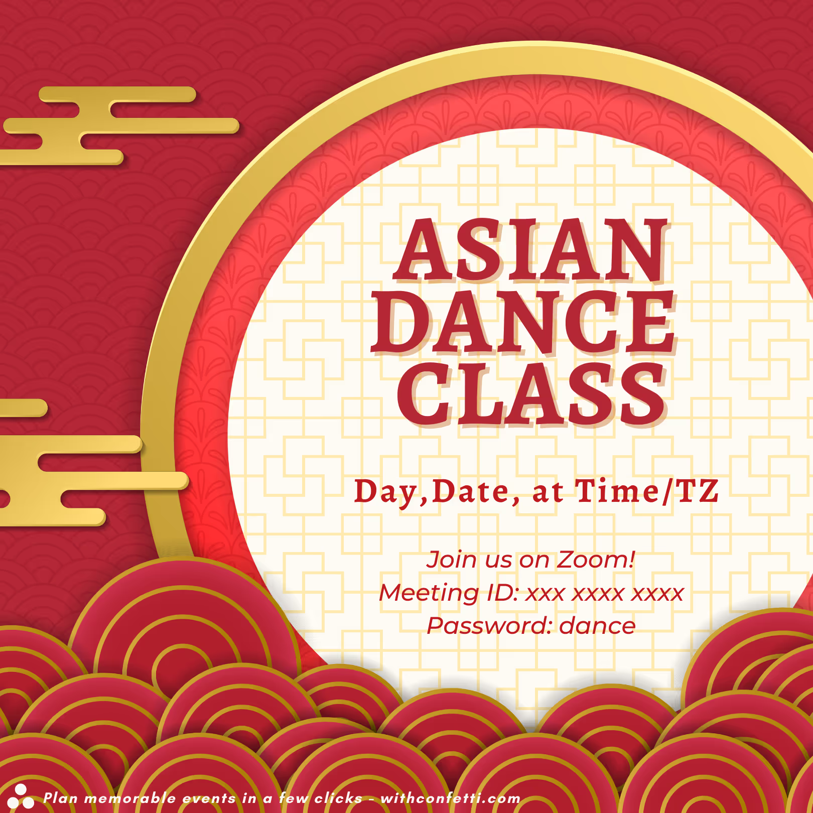 Asian Dance Class - Event Invitation Sample