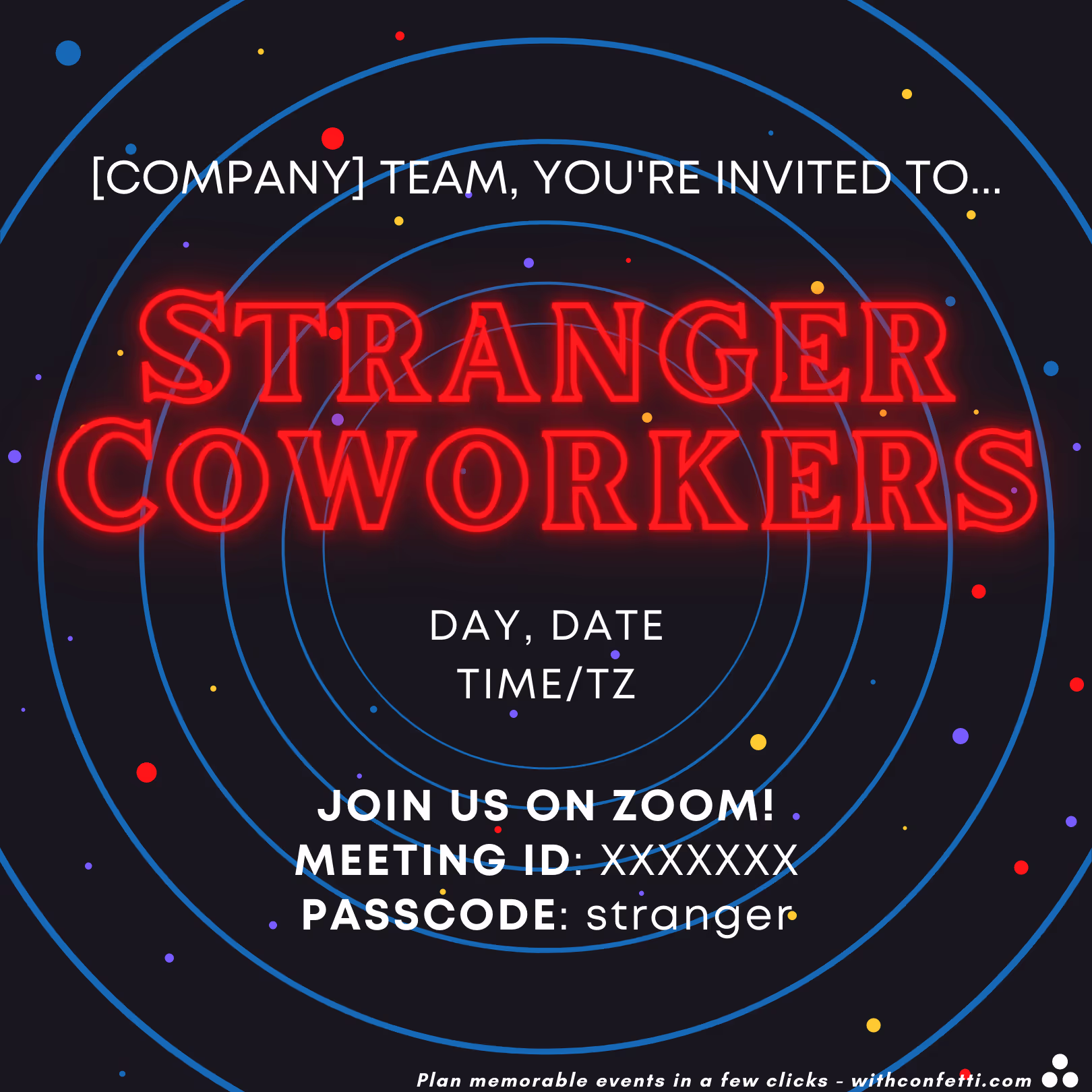 Stranger Coworkers - Event Invitation Sample