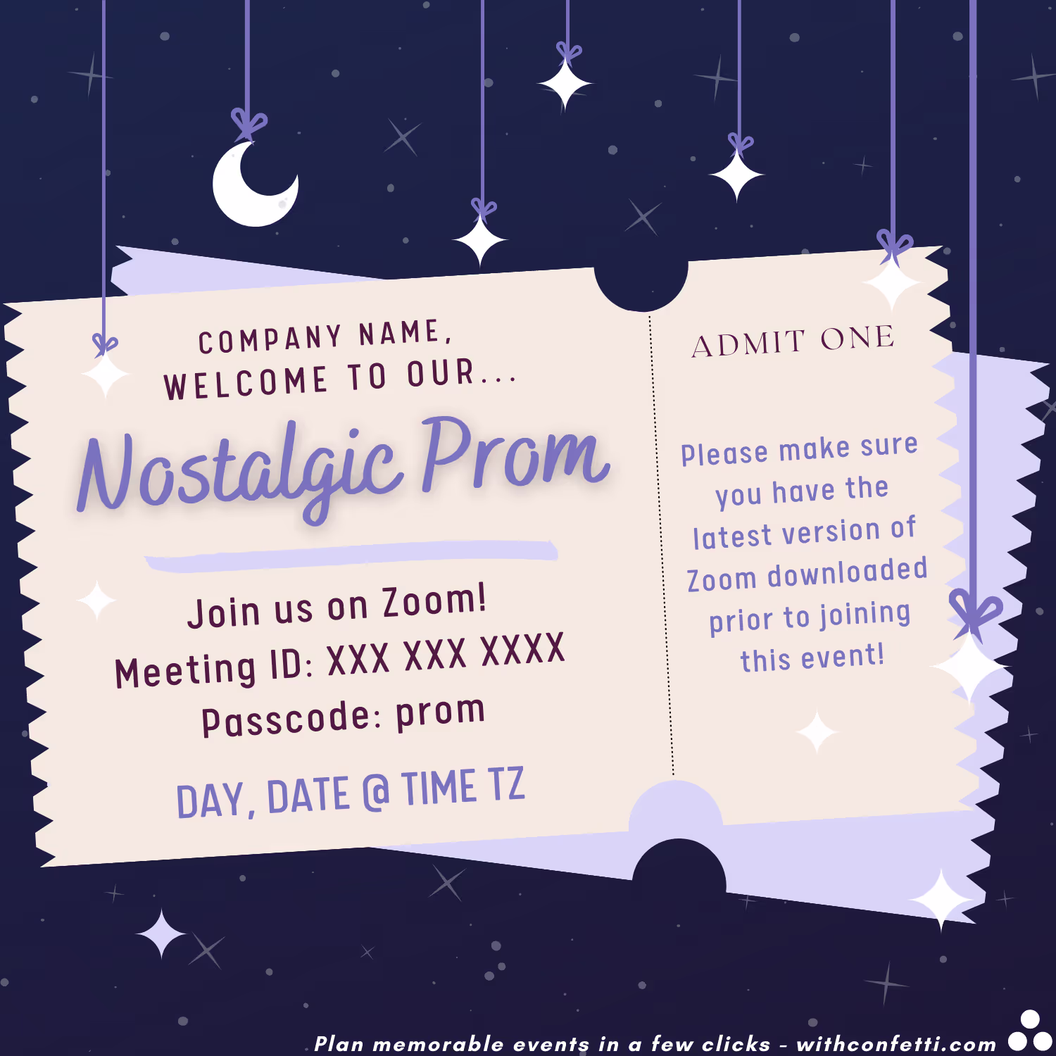 Nostalgic Prom - Event Invitation Sample