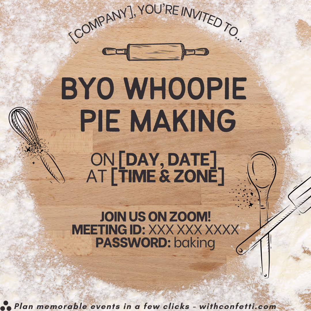 BYO Whoopie Pie Making Class - Event Invitation Sample