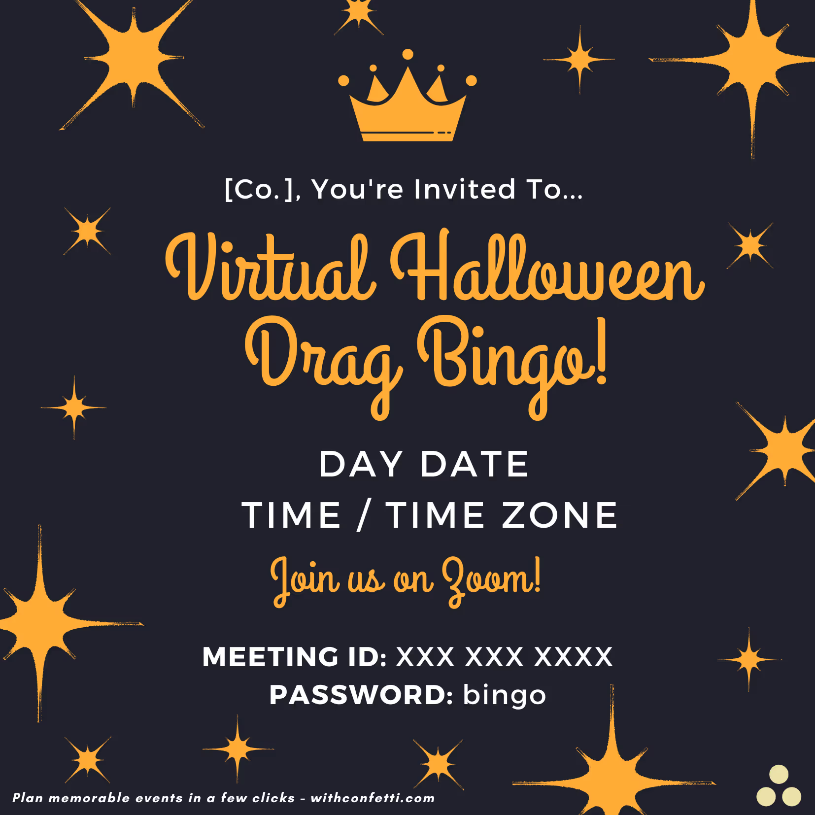 Halloween Drag Bingo - Event Invitation Sample