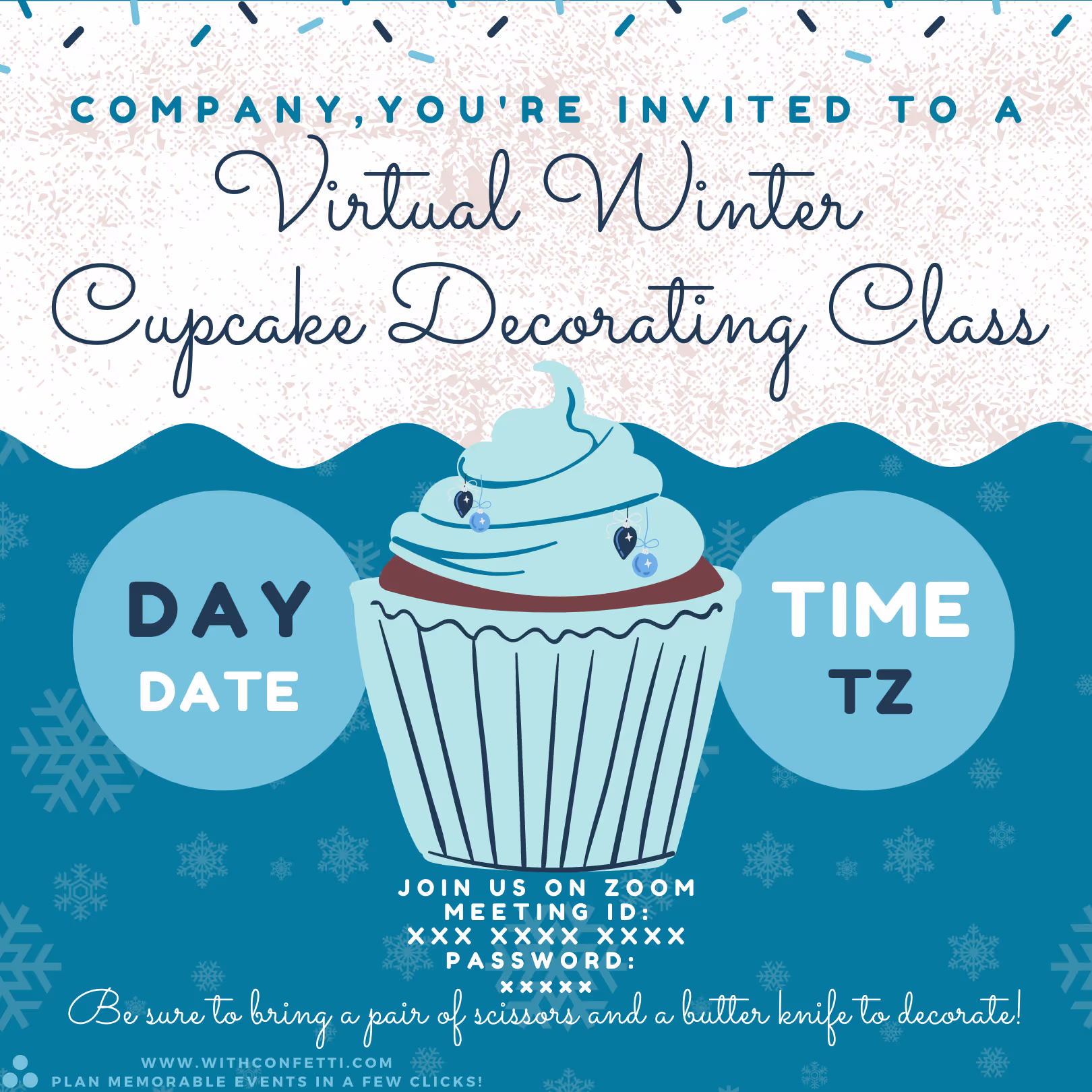 Winter Cupcake Decorating - Event Invitation Sample