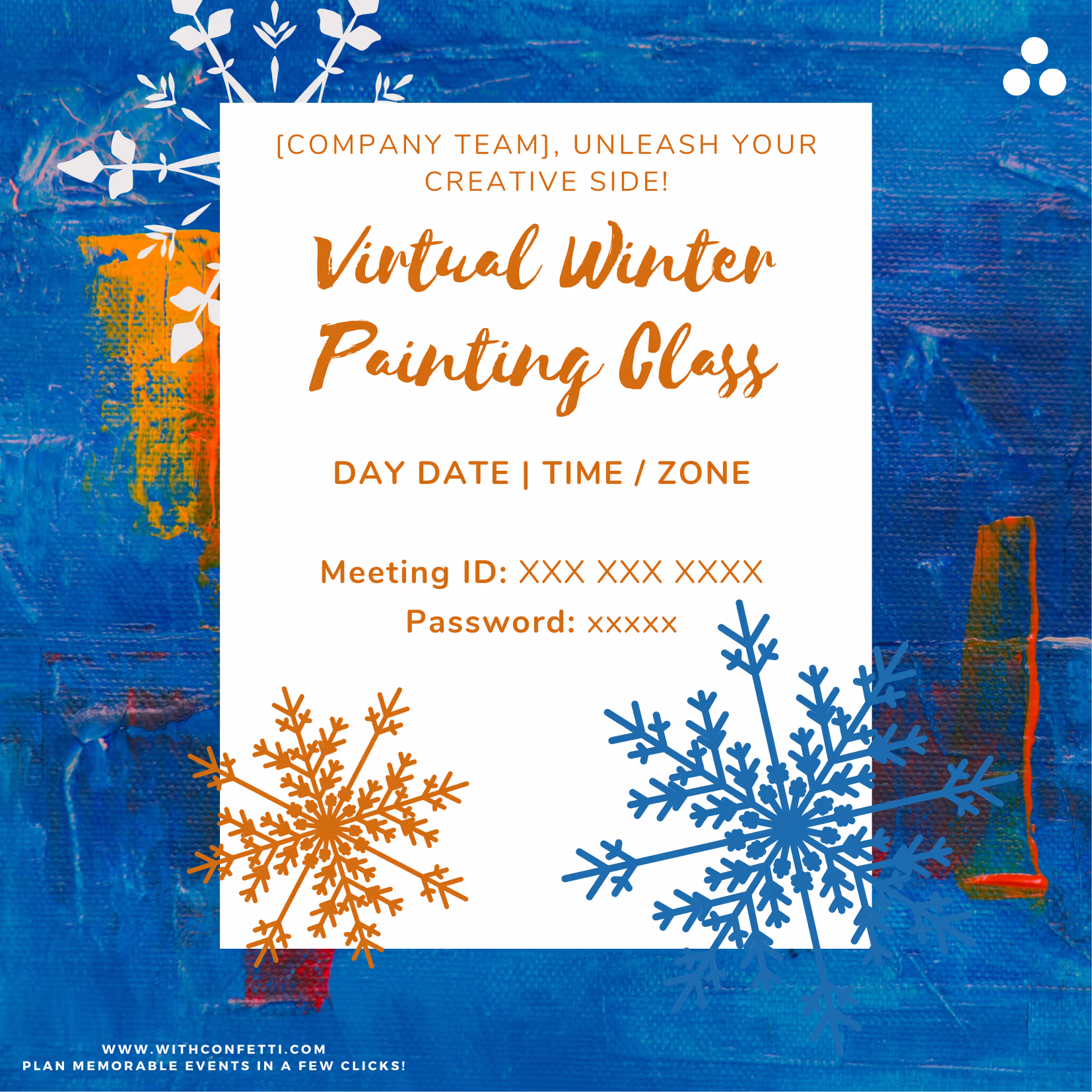 Winter Painting Class - Event Invitation Sample