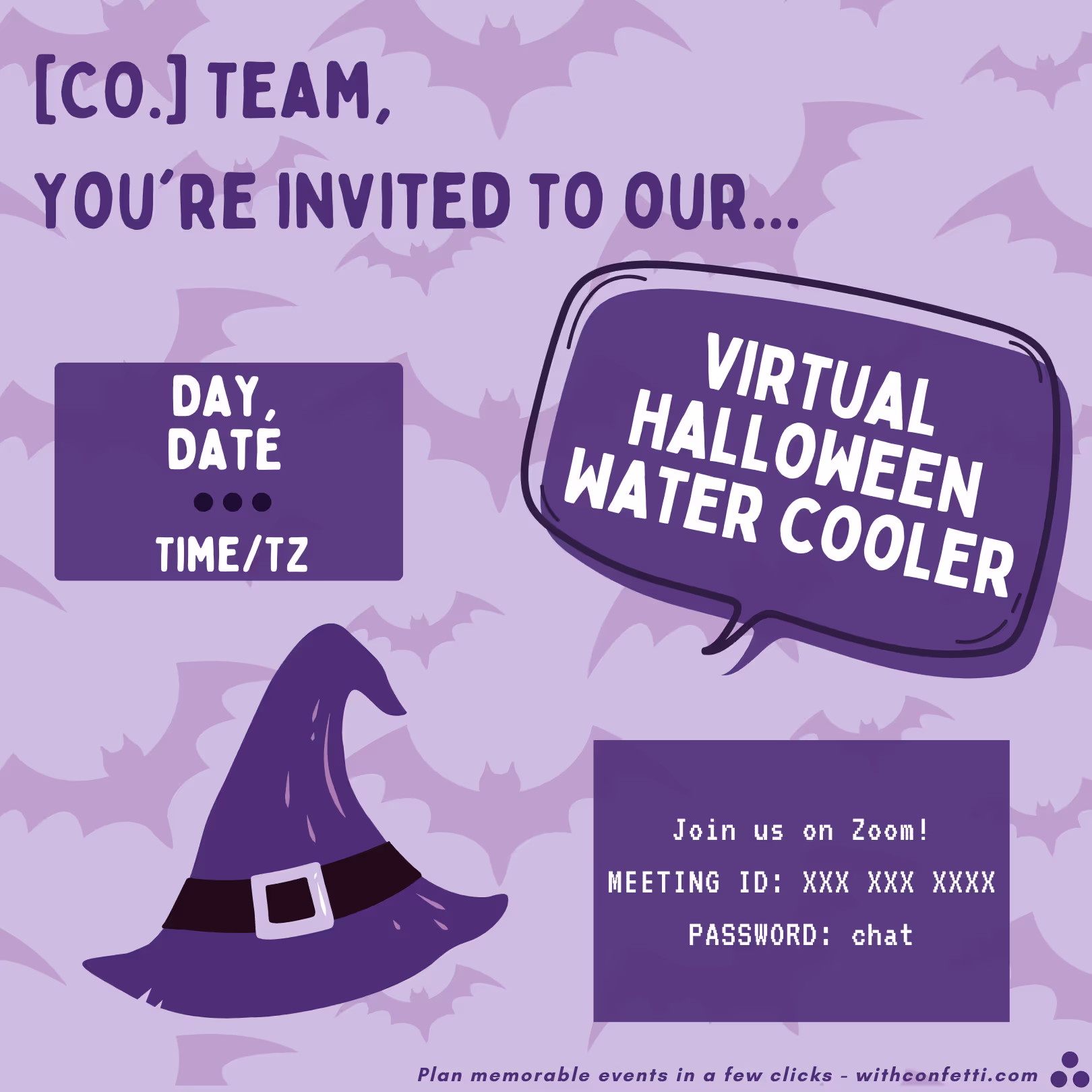 Halloween Water Cooler - Event Invitation Sample