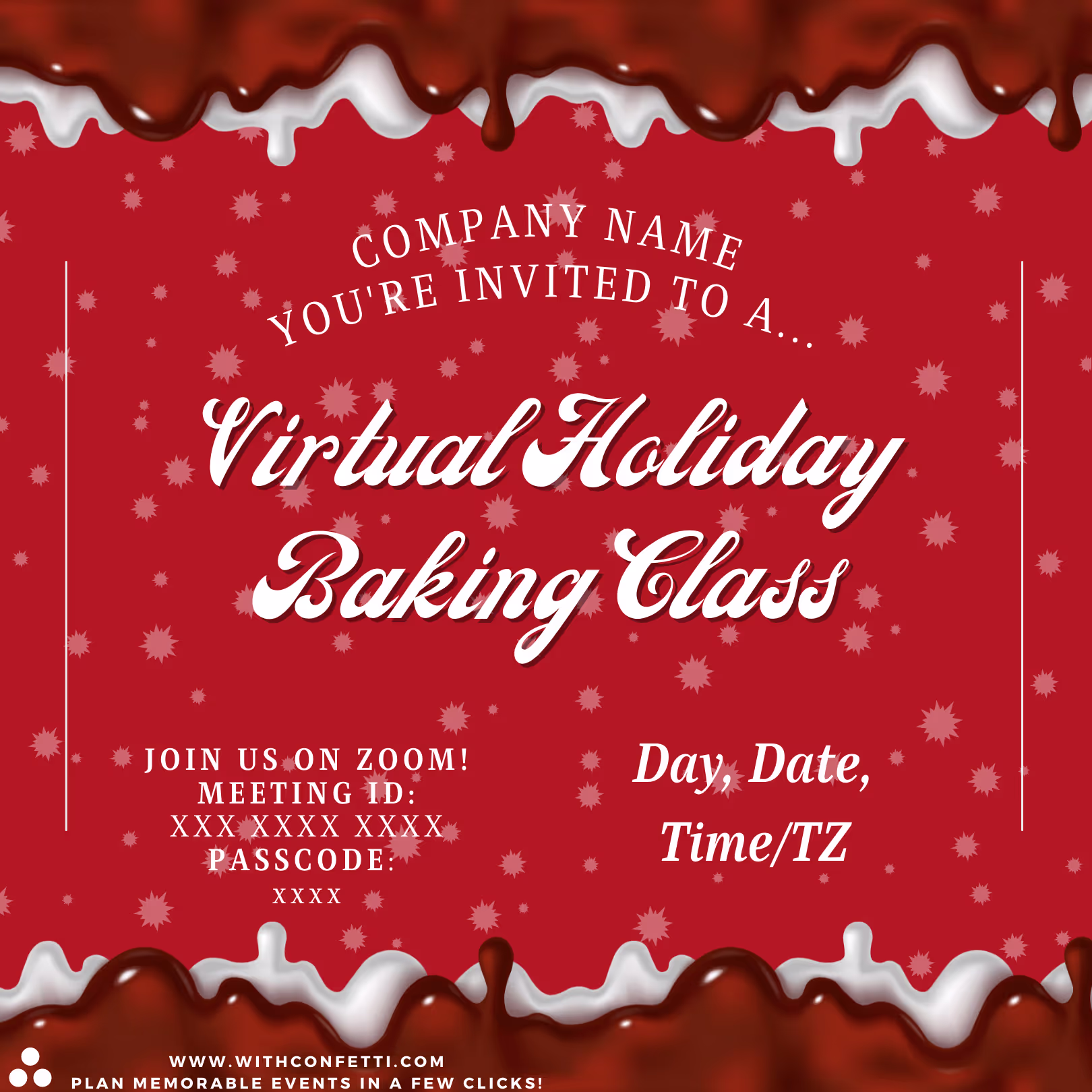 Holiday Baking Class - Event Invitation Sample