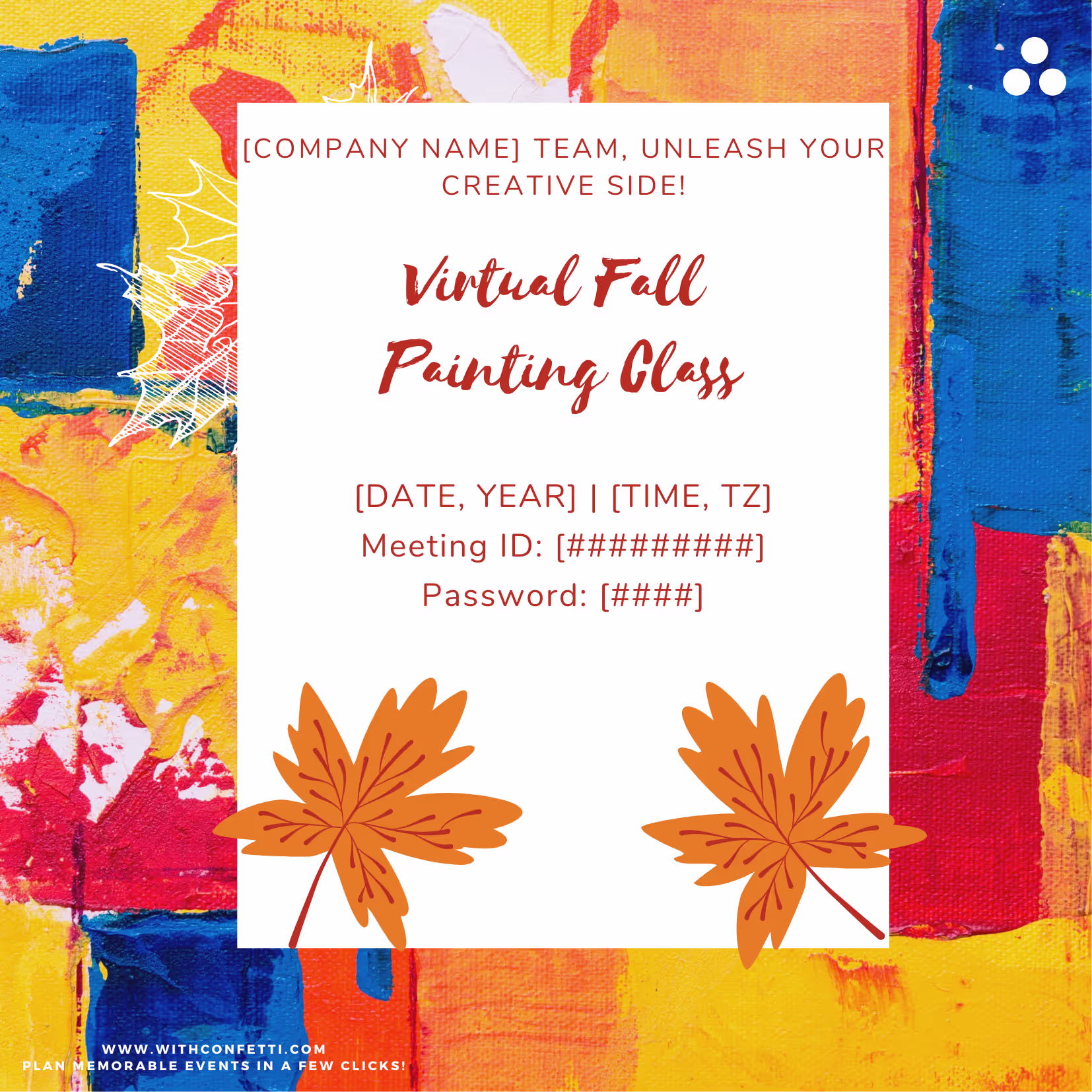 Fall Painting Class - Event Invitation Sample