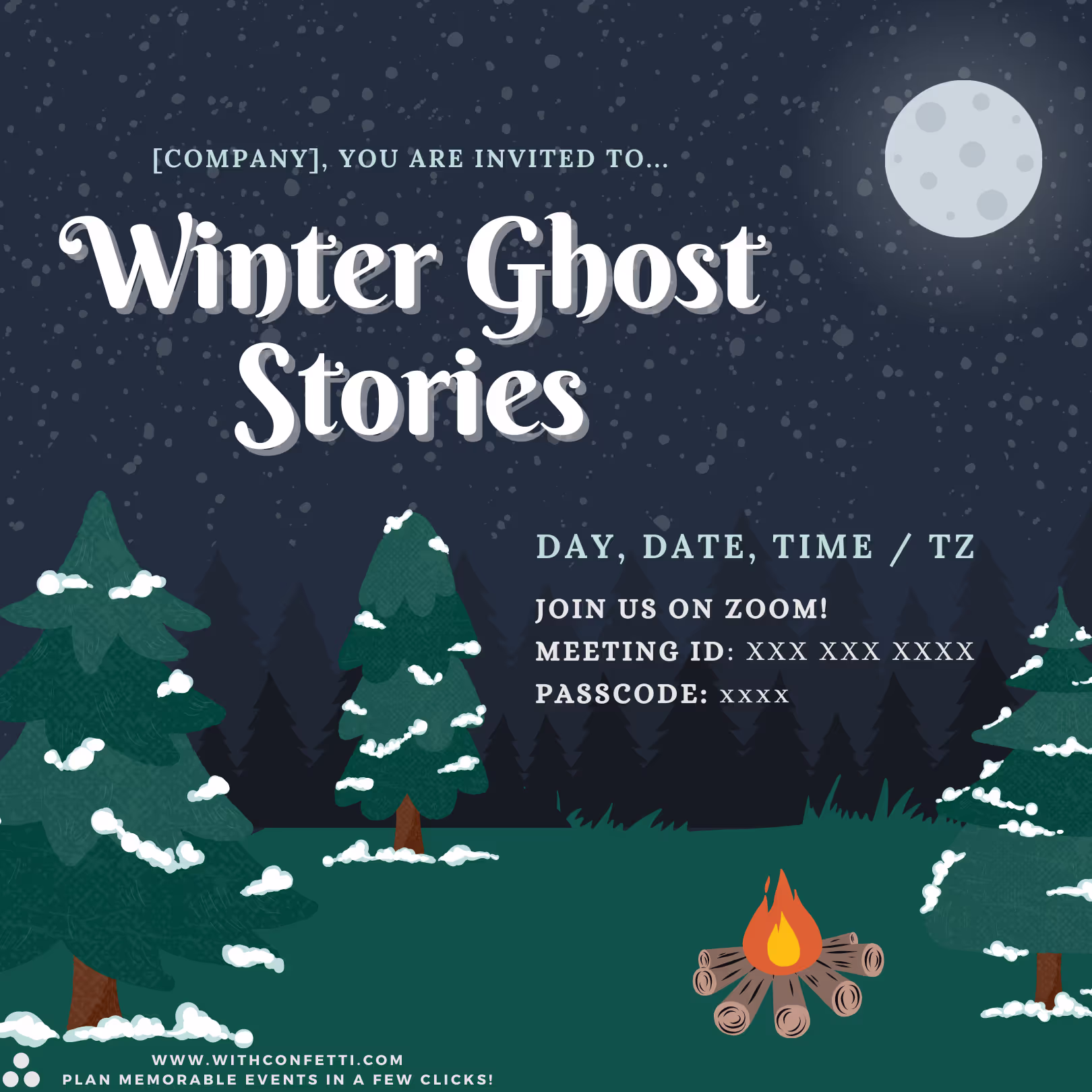Winter Ghost Stories - Event Invitation Sample