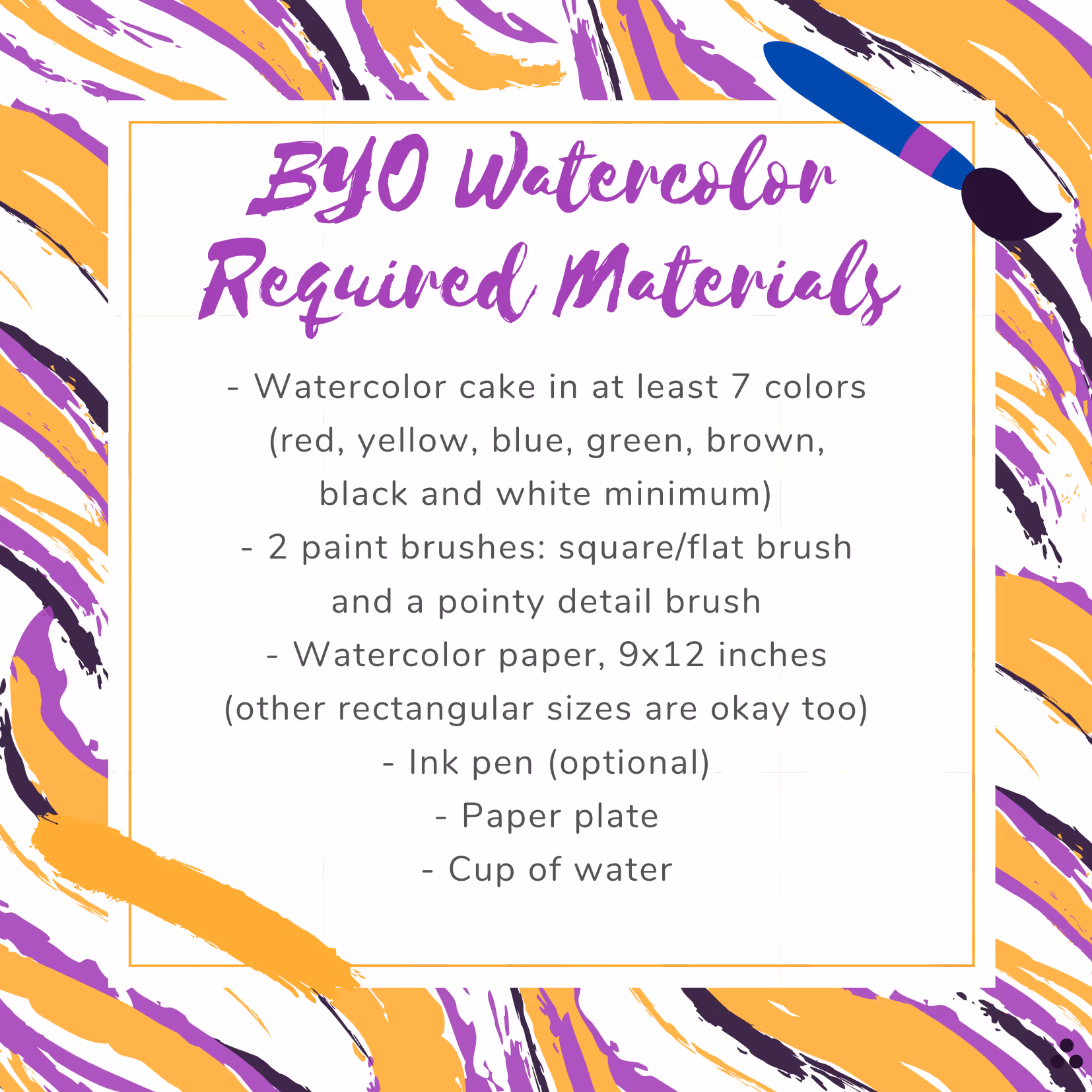 Halloween Watercolor Painting Supplies