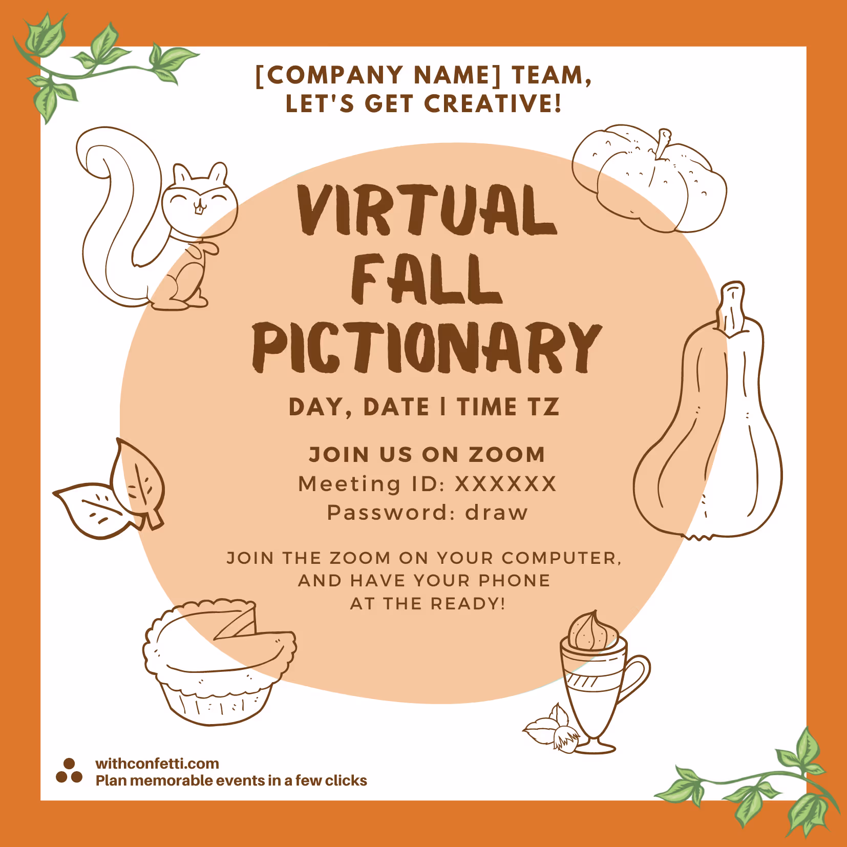 Fall Pictionary - Event Invitation Sample
