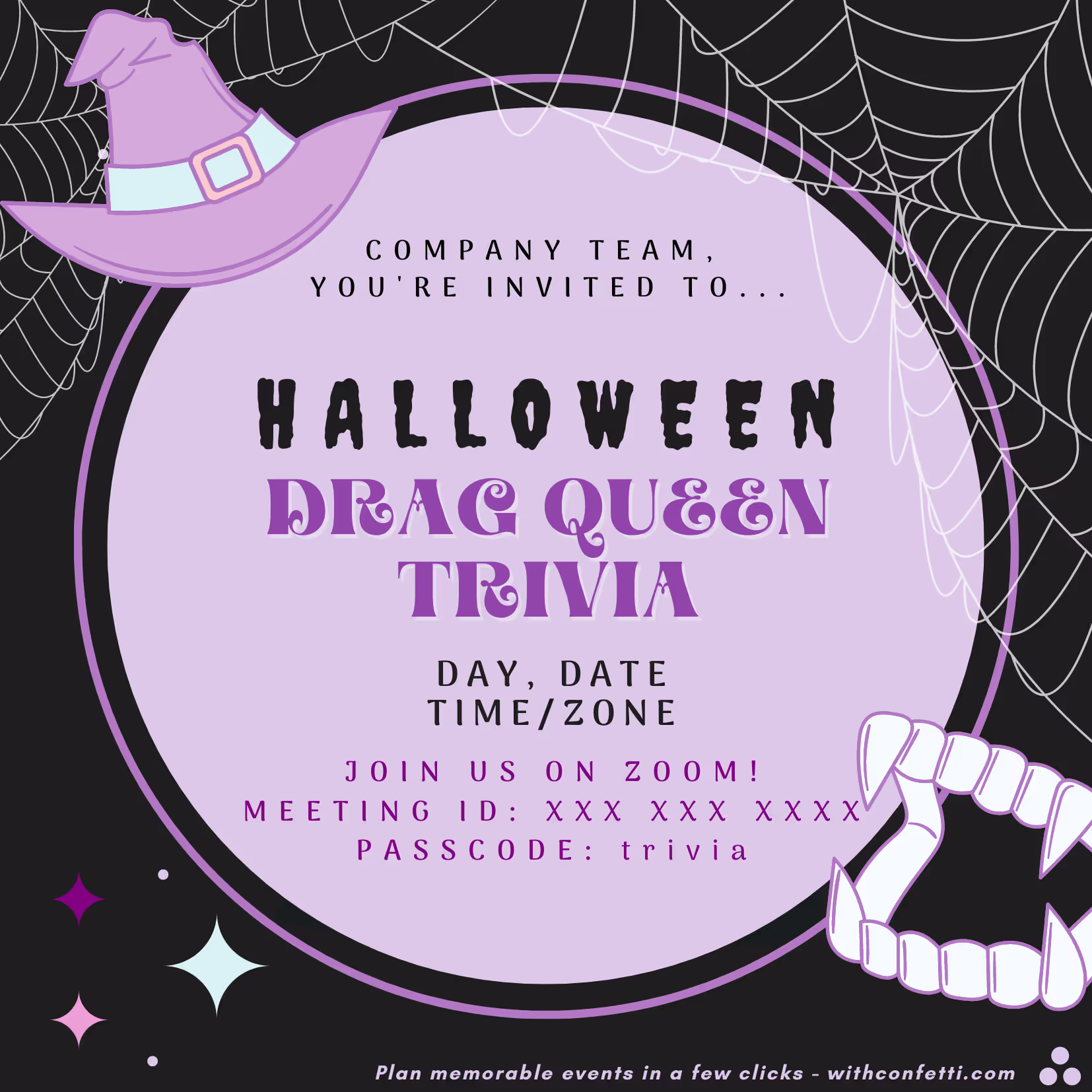 Halloween Drag Queen Trivia - Event Invitation Sample