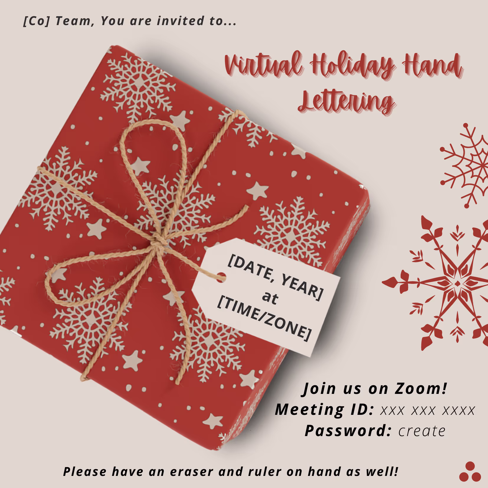 Holiday Hand Lettering - Event Invitation Sample