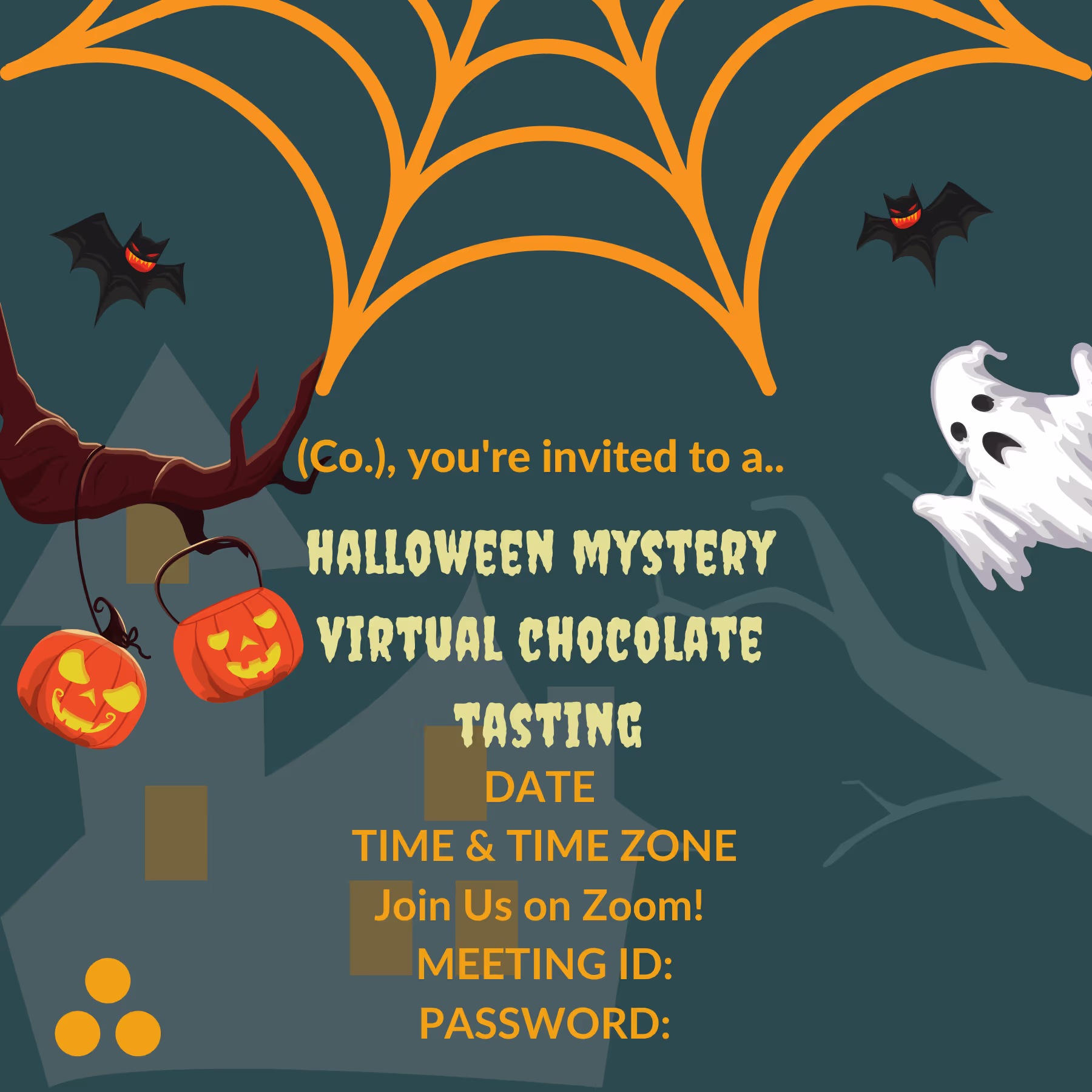 Halloween Mystery Chocolate Tasting - Event Invitation Sample