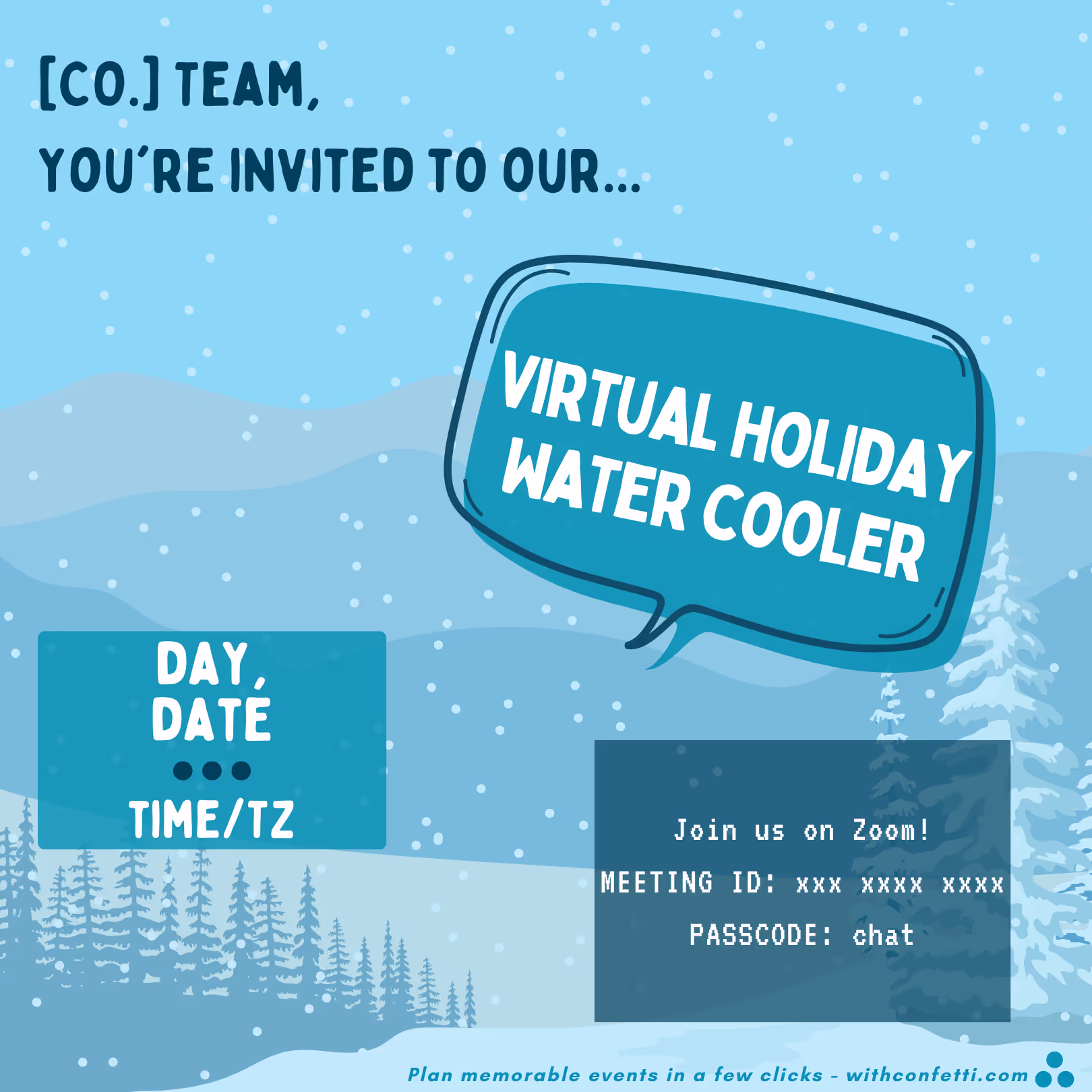 Holiday Water Cooler - Event Invitation Sample