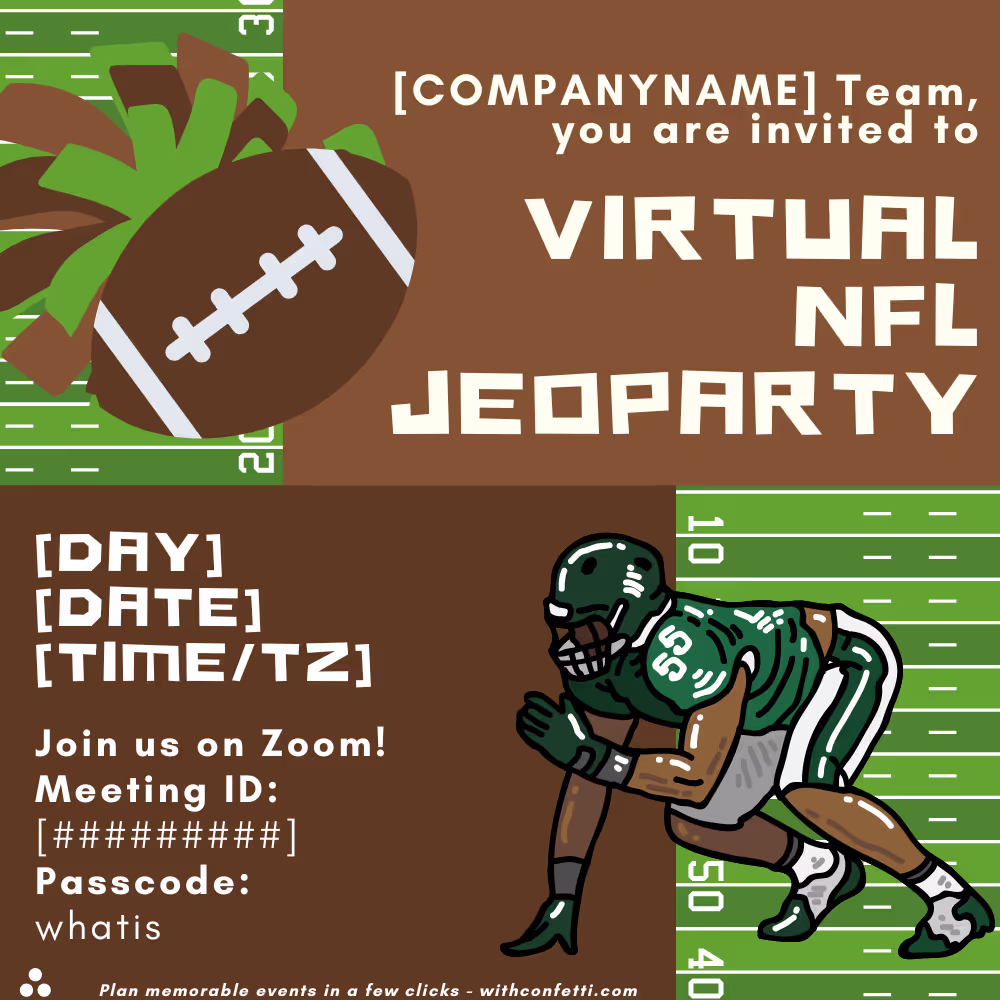 NFL Jeoparty - Event Invitation Sample