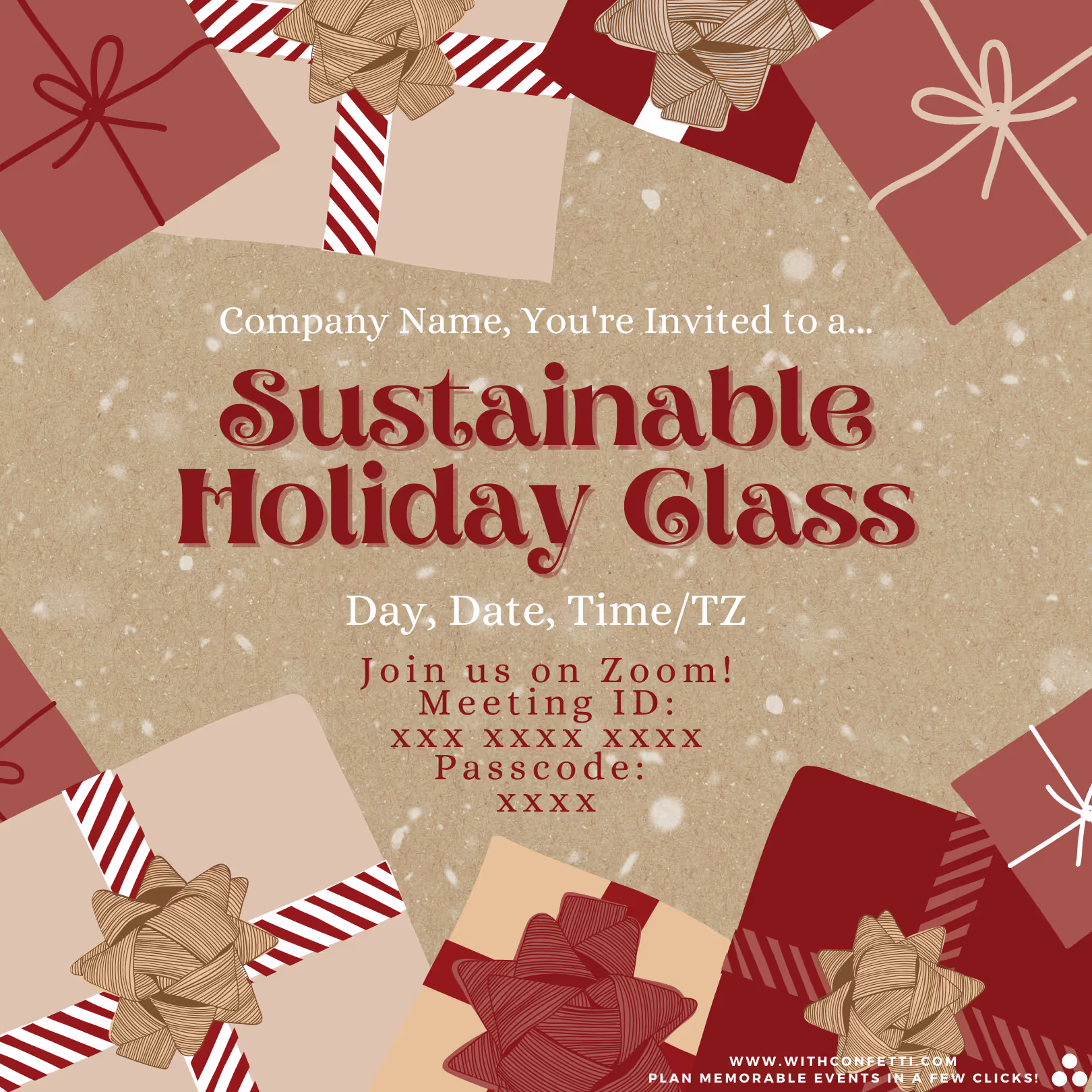 Sustainable Holiday Class - Event Invitation Sample