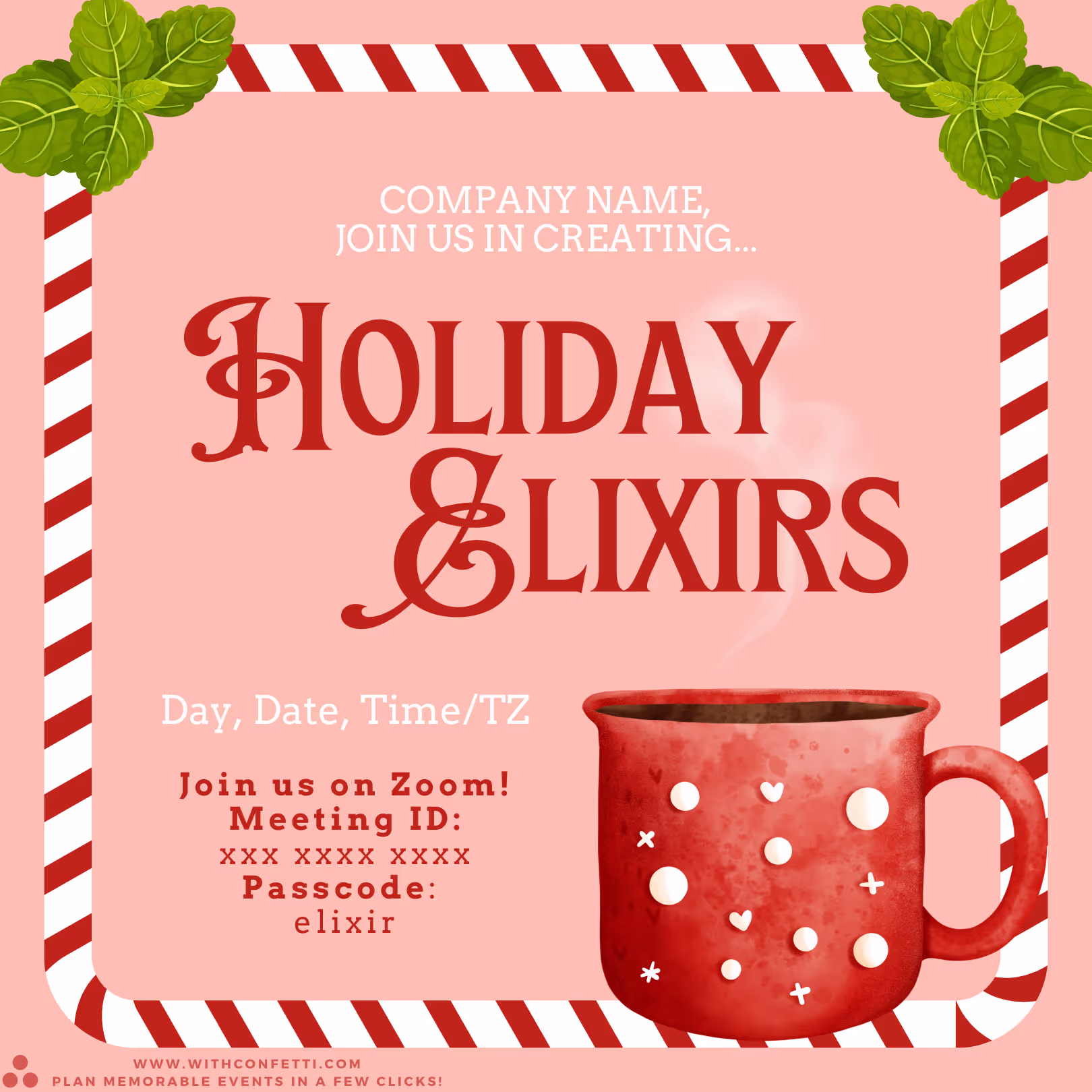Holiday Elixir Making Class - Event Invitation Sample