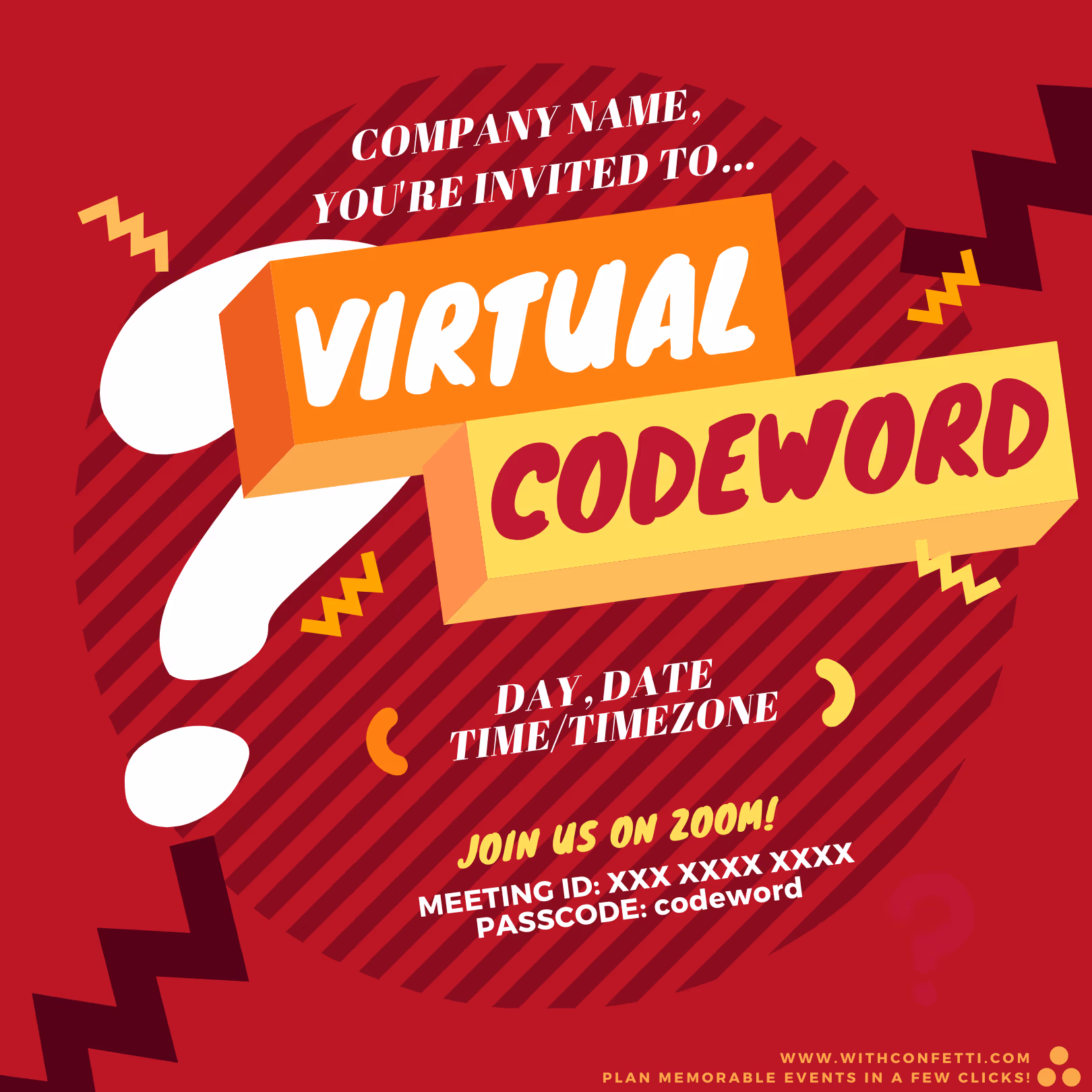 Virtual Codeword - Event Invitation Sample