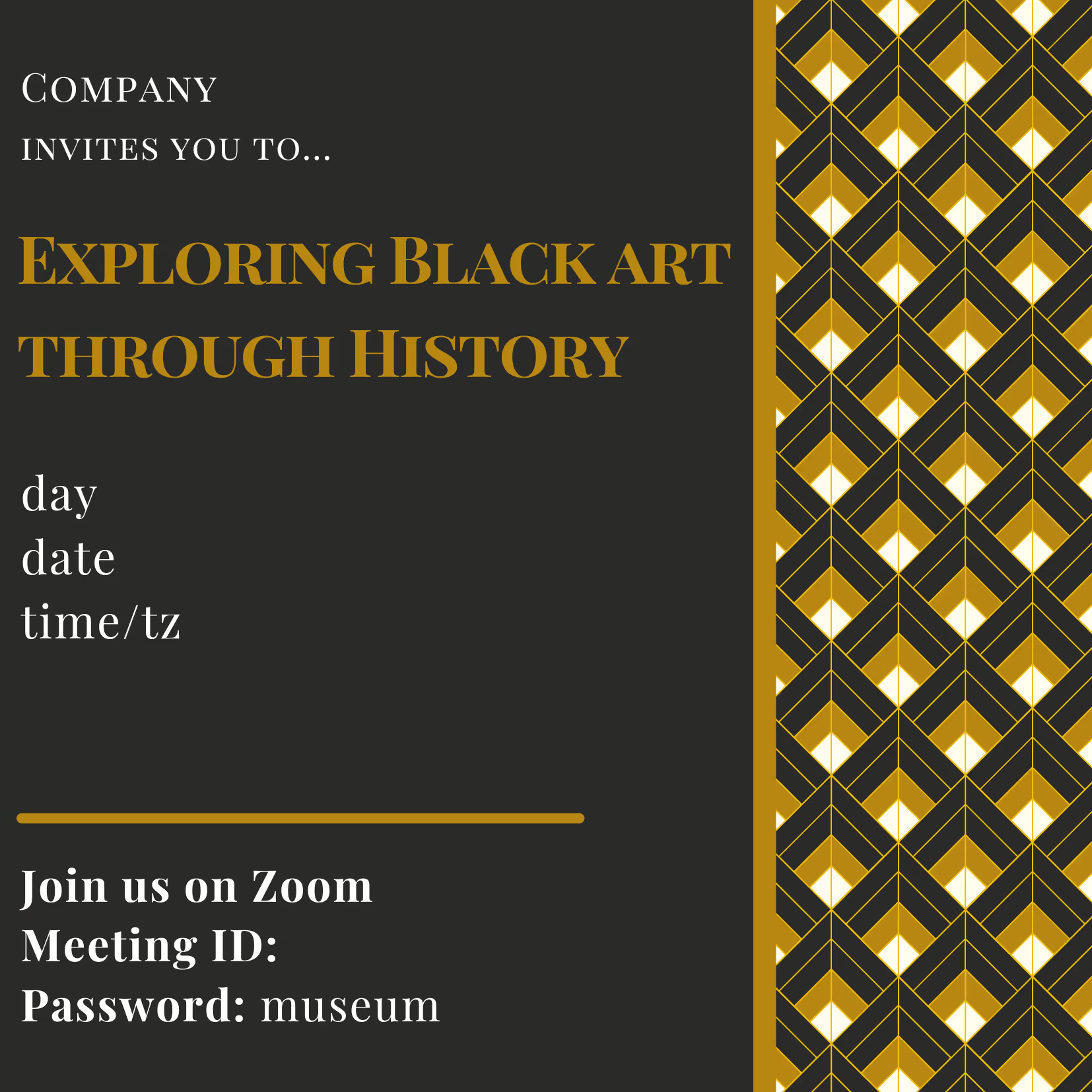 Exploring Black Art Through History - Event Invitation Sample
