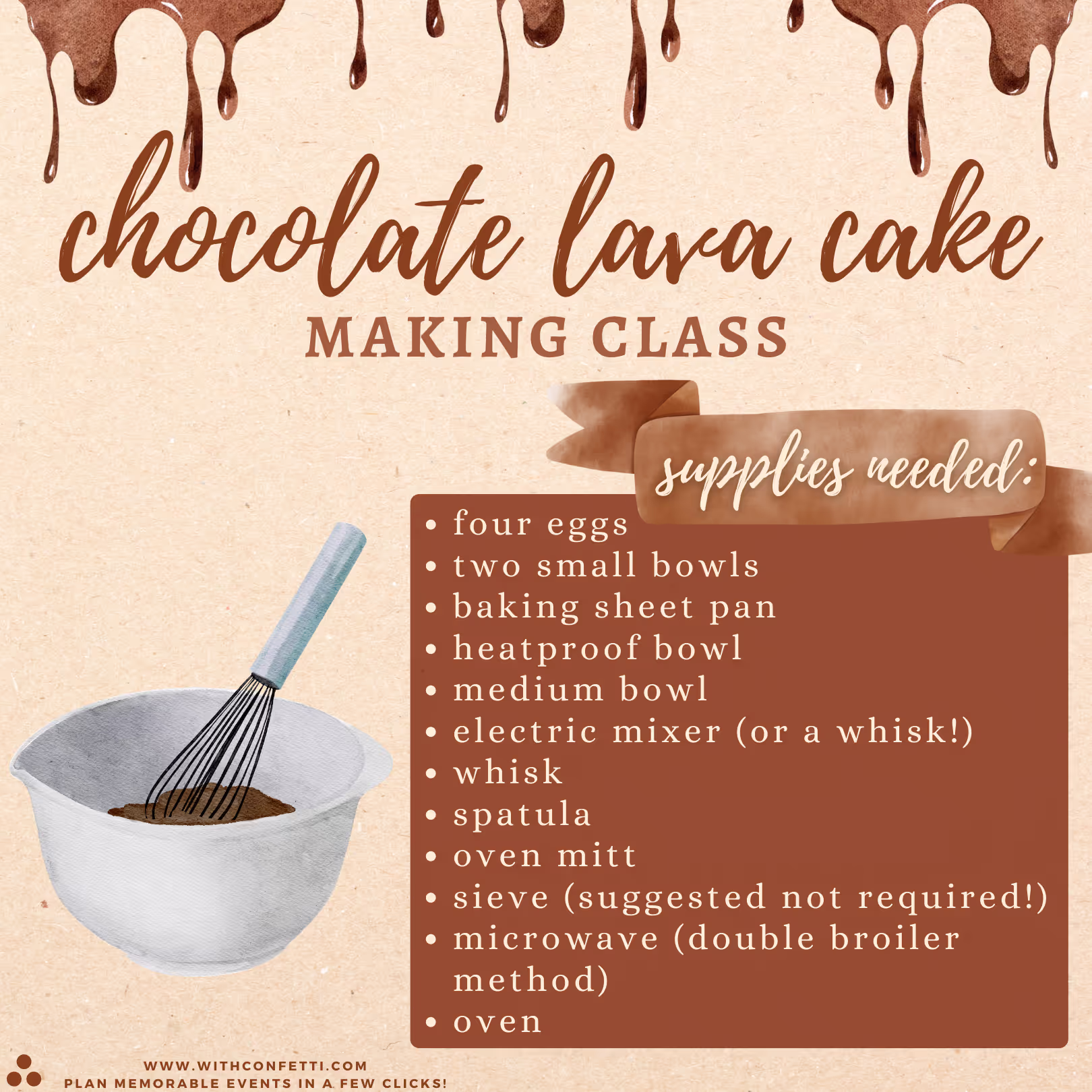 Chocolate Lava Cake Supplies