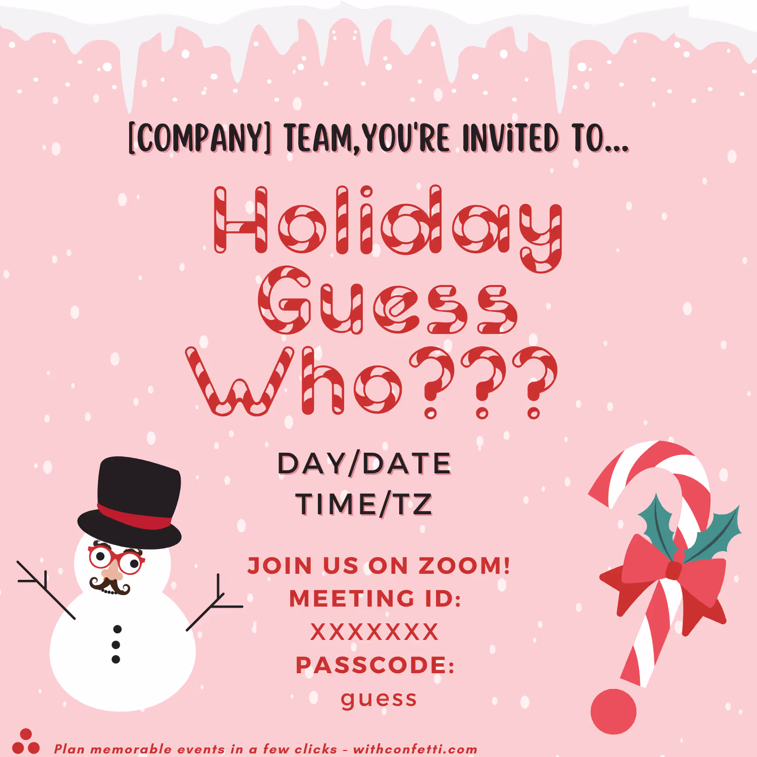 Holiday Guess Who - Event Invitation Sample