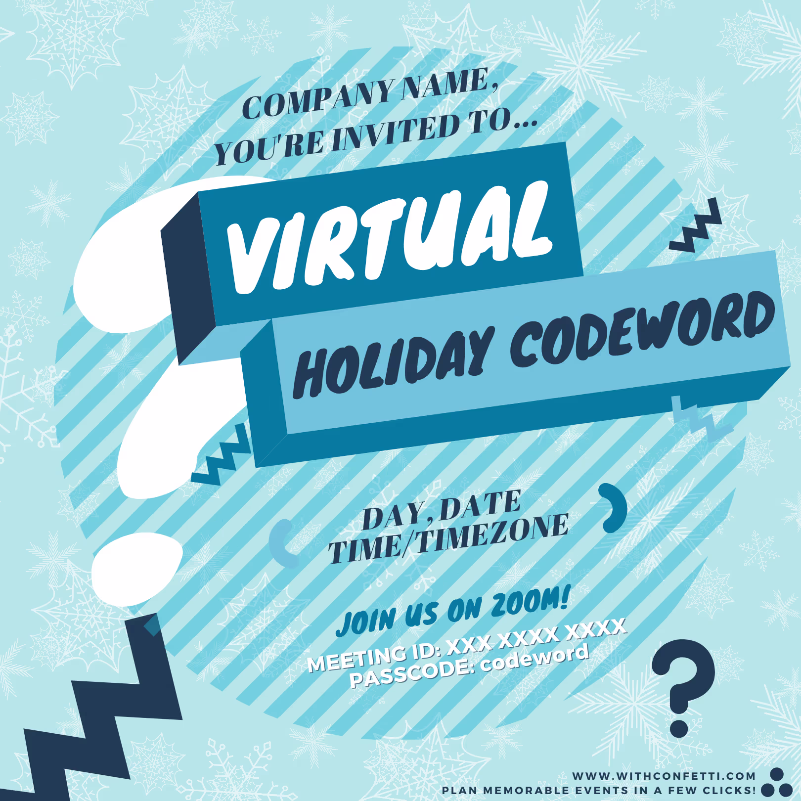 Holiday Codeword - Event Invitation Sample
