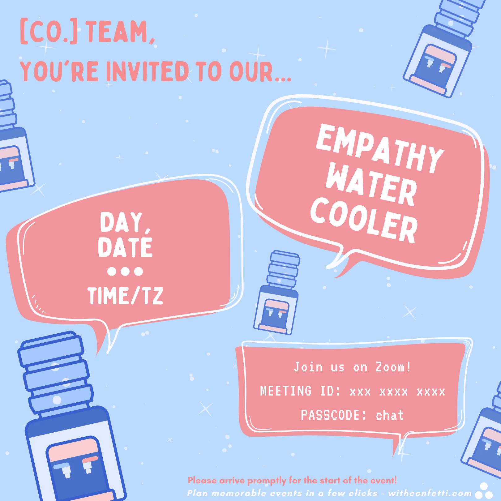 Empathy Water Cooler - Event Invitation Sample
