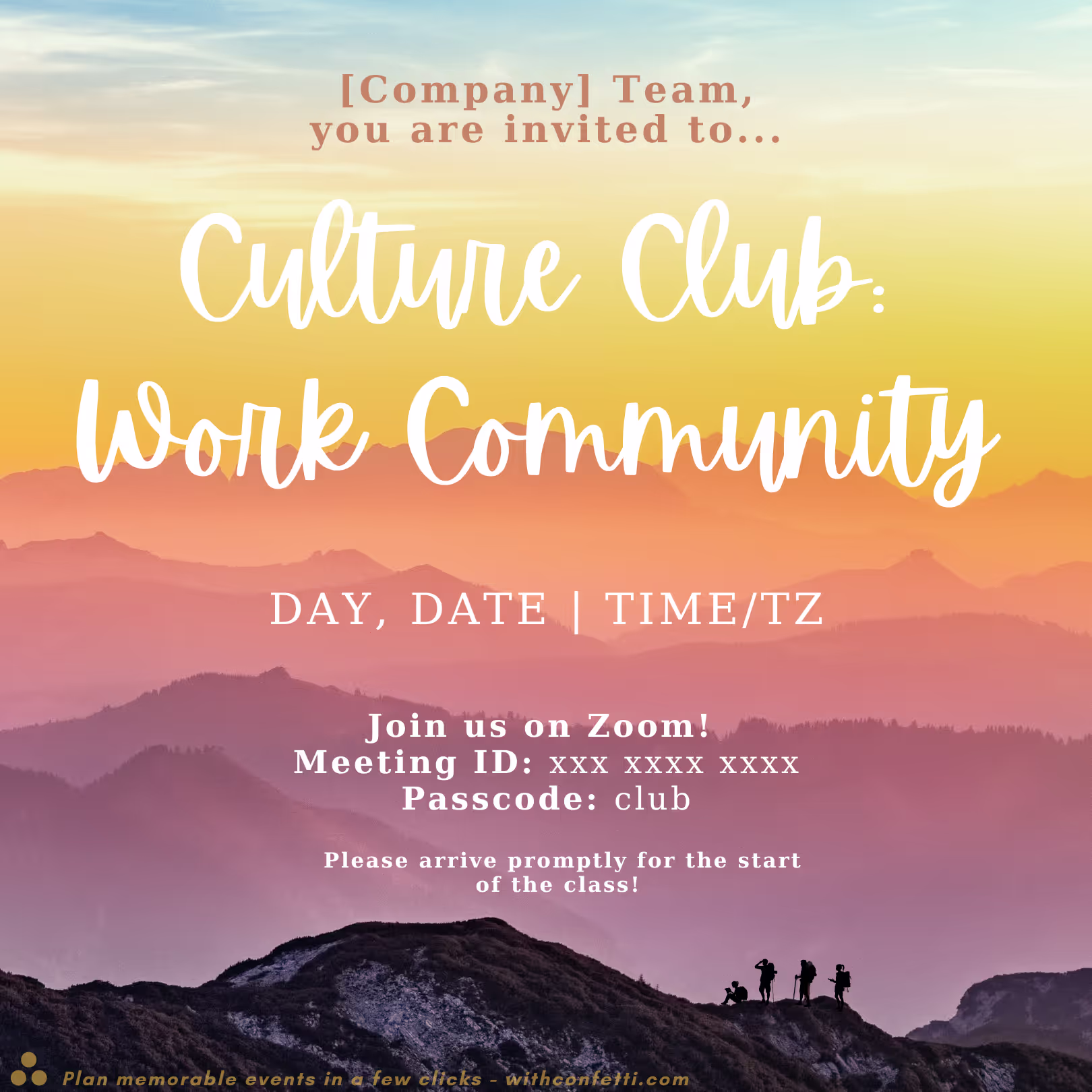 Culture Club: Work Community - Event Invitation Sample