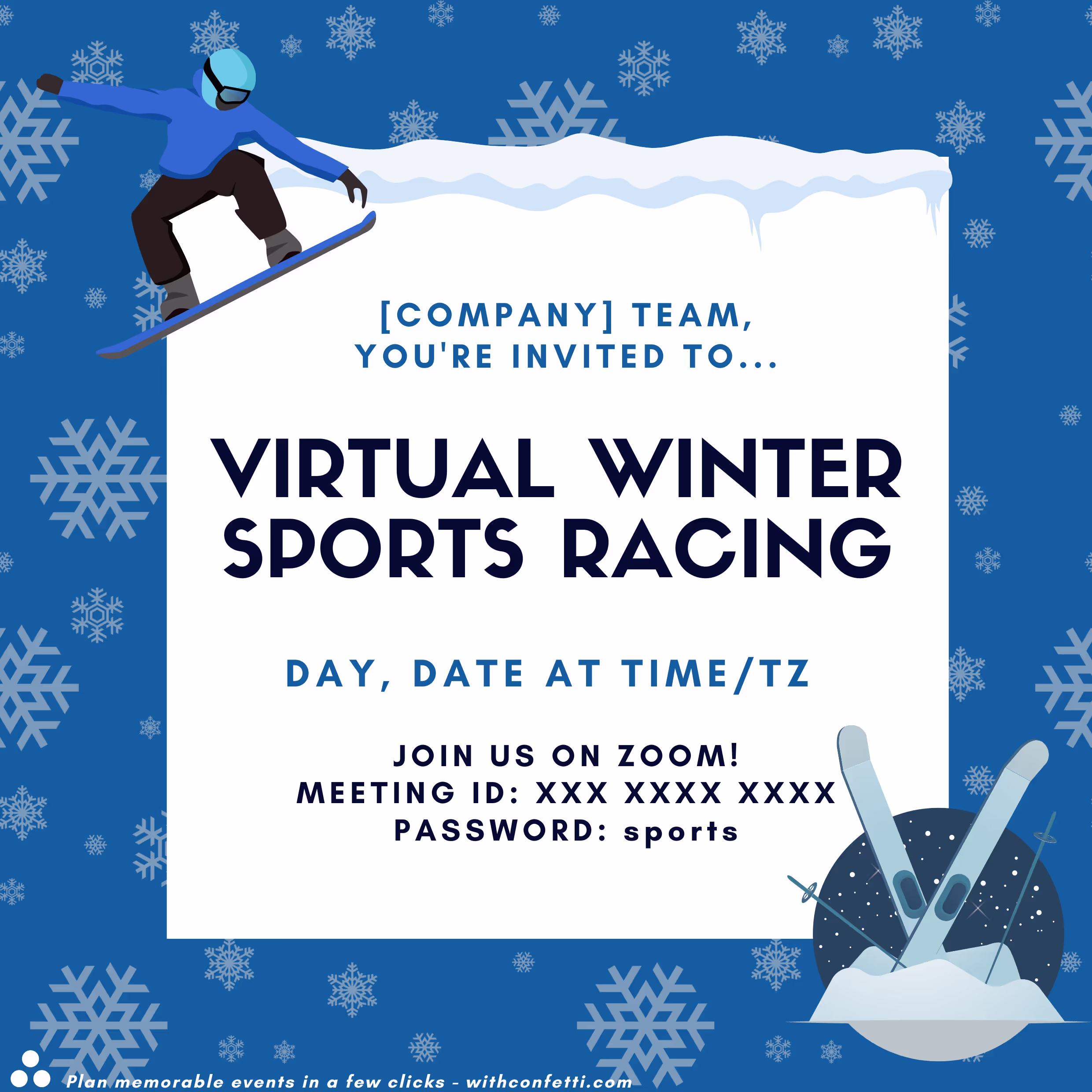 Winter Sports Racing - Event Invitation Sample