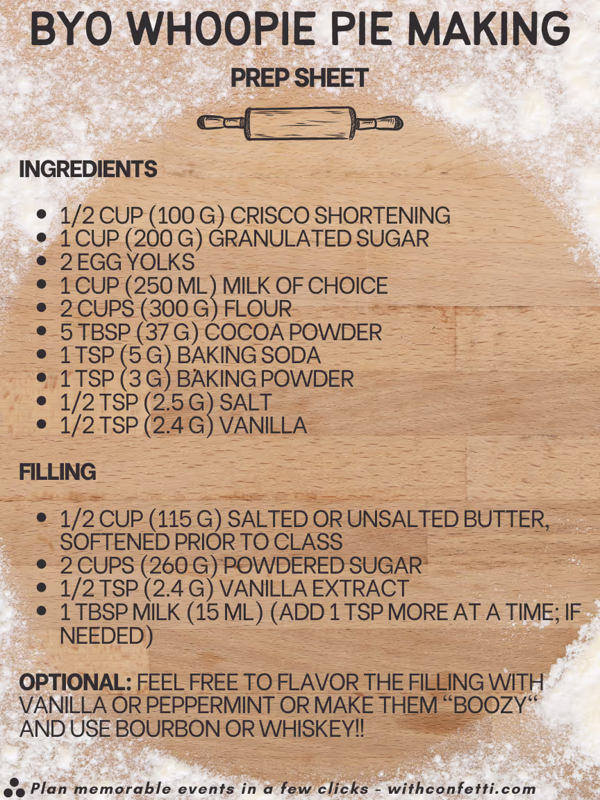 BYO Whoopie Pie Ingredients