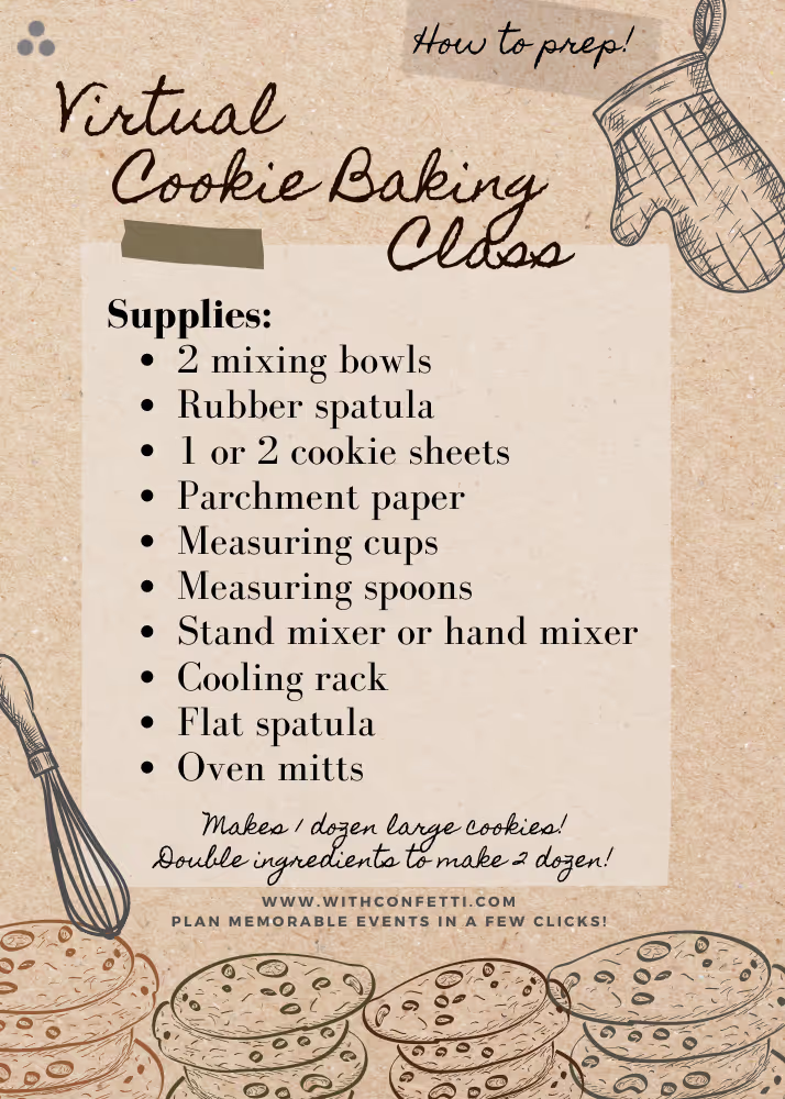 Chocolate Chip Cookie Supplies