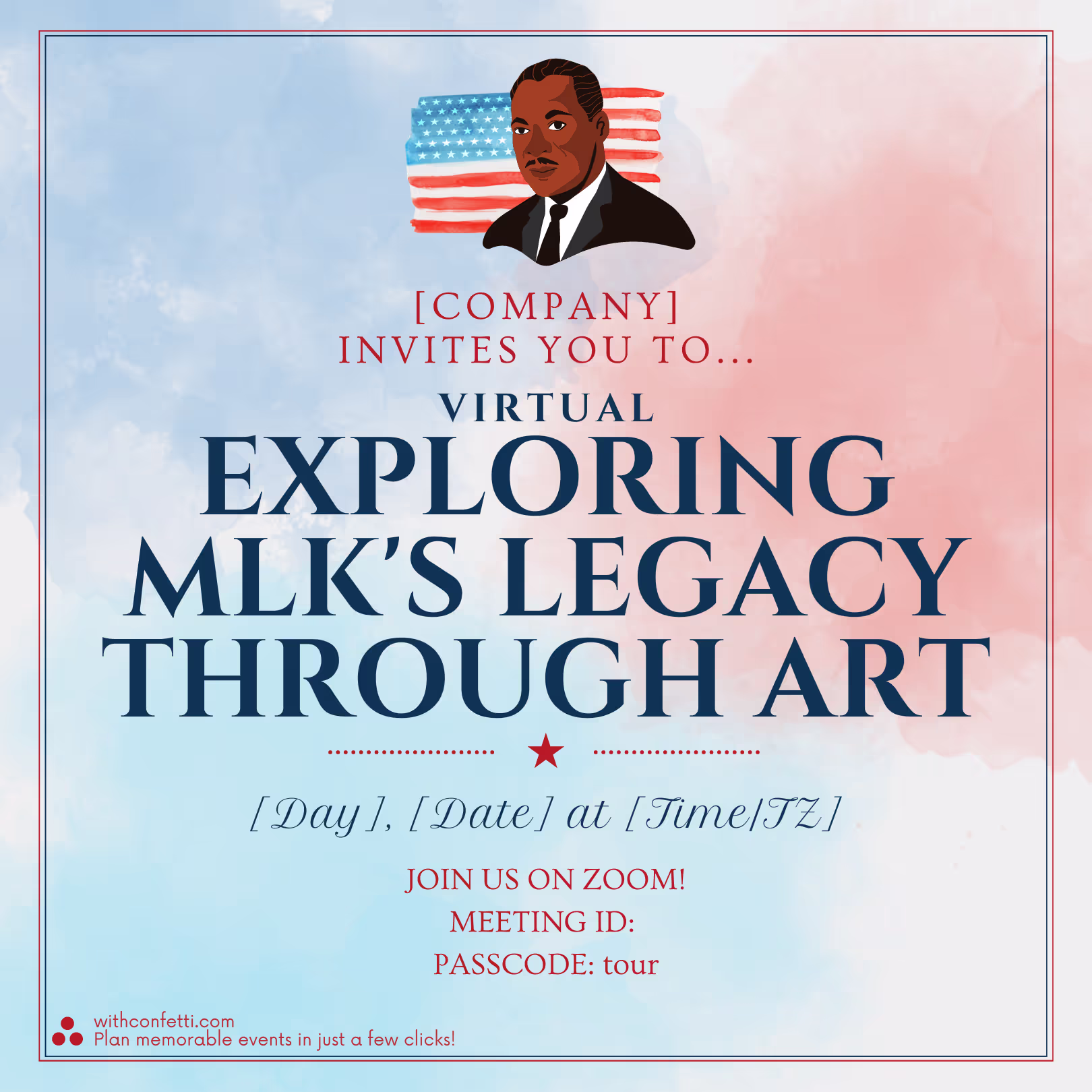 Exploring MLK's Legacy Through Art - Event Invitation Sample