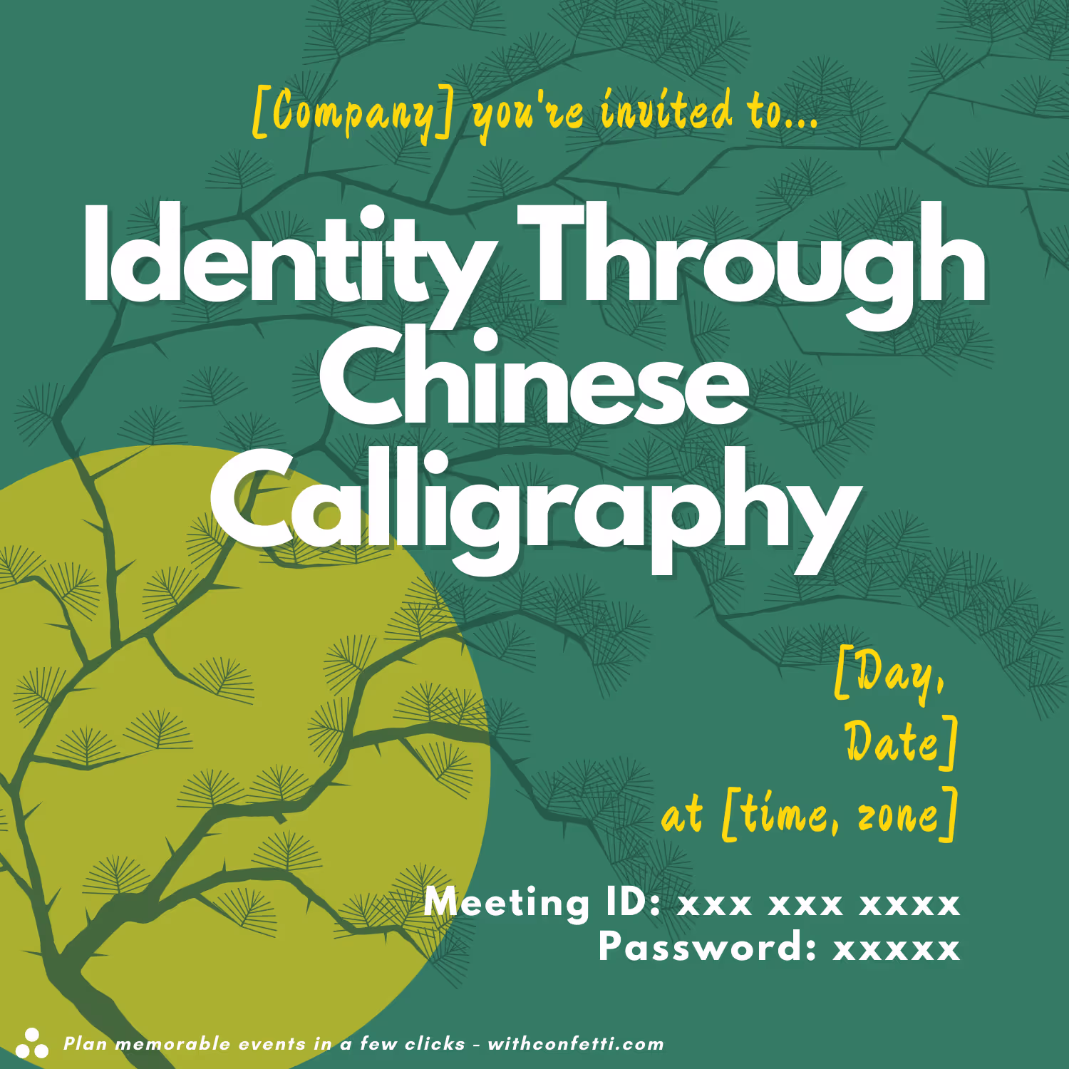 Identity Through Chinese Calligraphy - Event Invitation