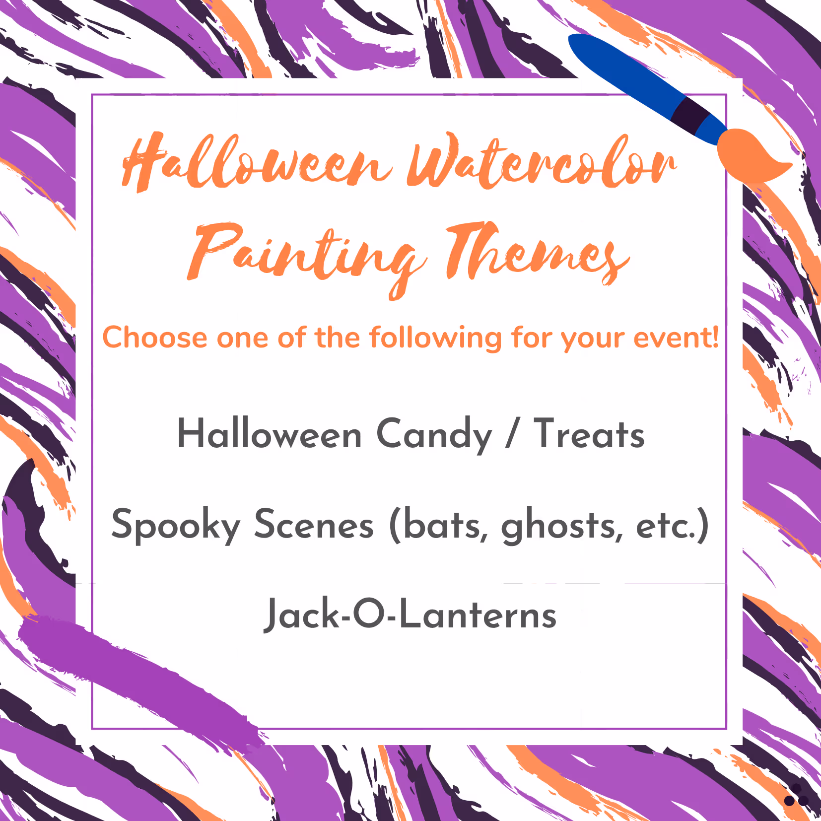 BYO Halloween Painting Watercolor Themes