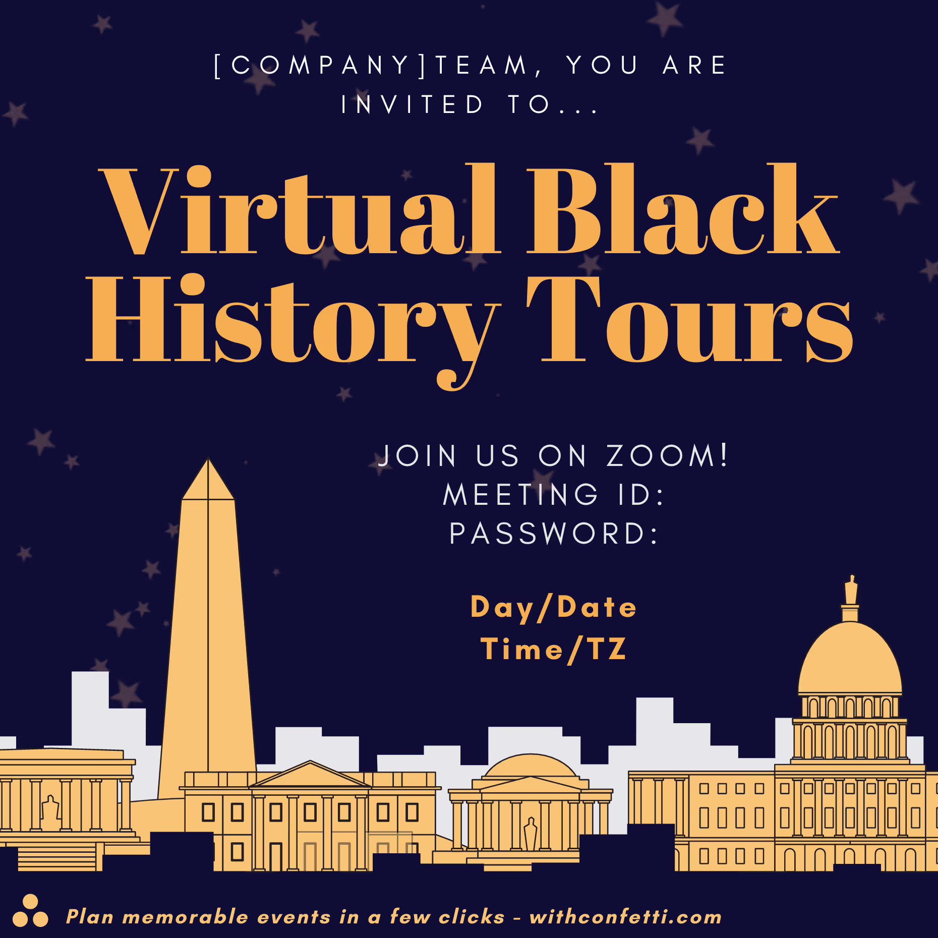 D.C. Black History Tours - Event Invitation Sample