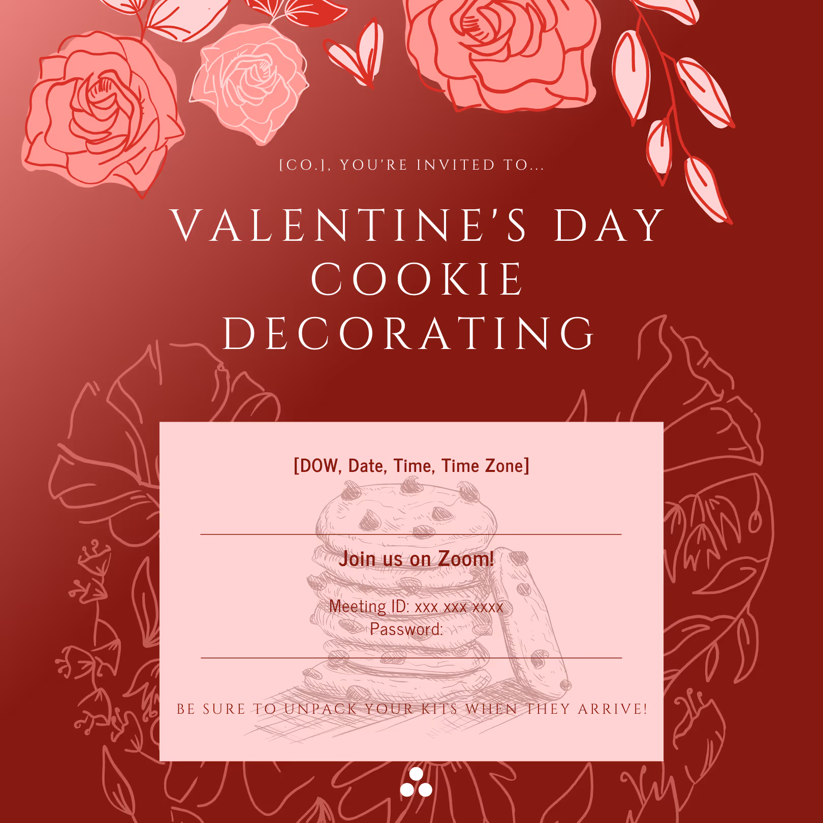 Valentine's Day Cookie Decorating - Event Invitation Sample