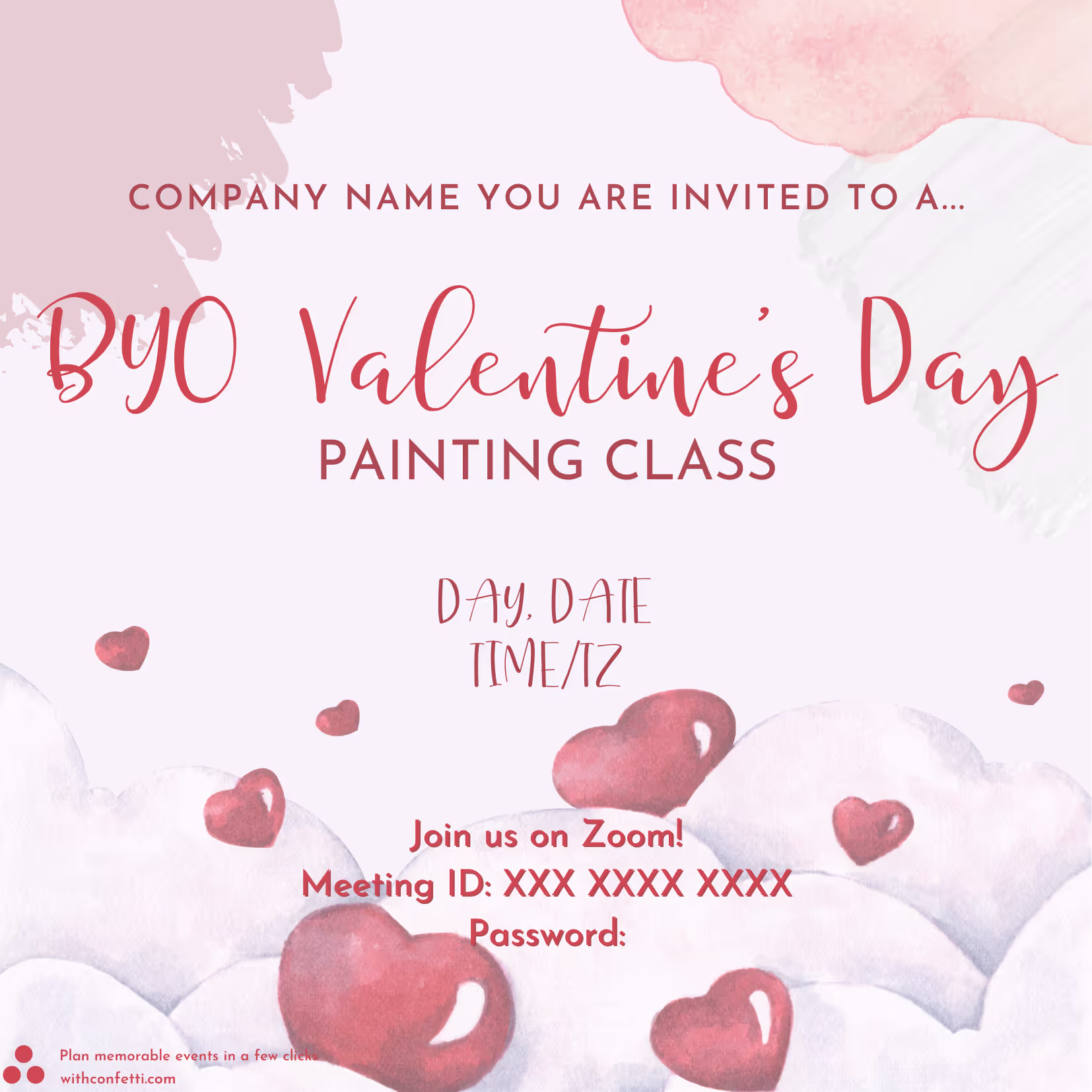 BYO Valentine's Day Painting Class - Event Invitation Sample