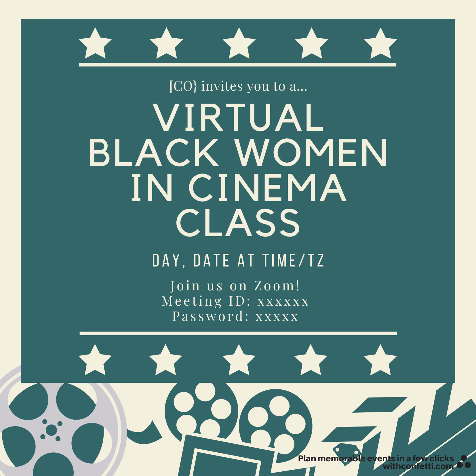 Black Women in Cinema Class - Event Invitation Sample