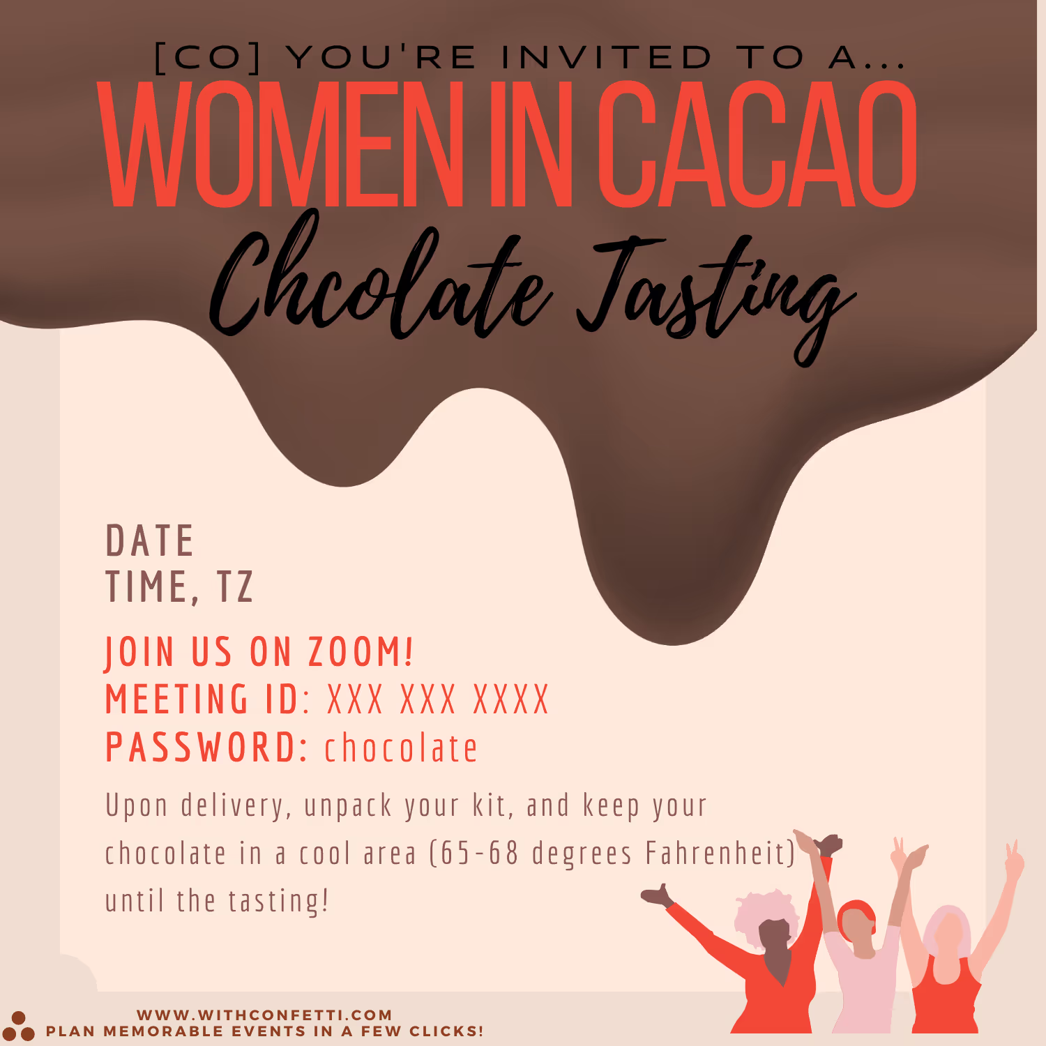 Women in Cacao Chocolate Tasting - Event Invitation Sample