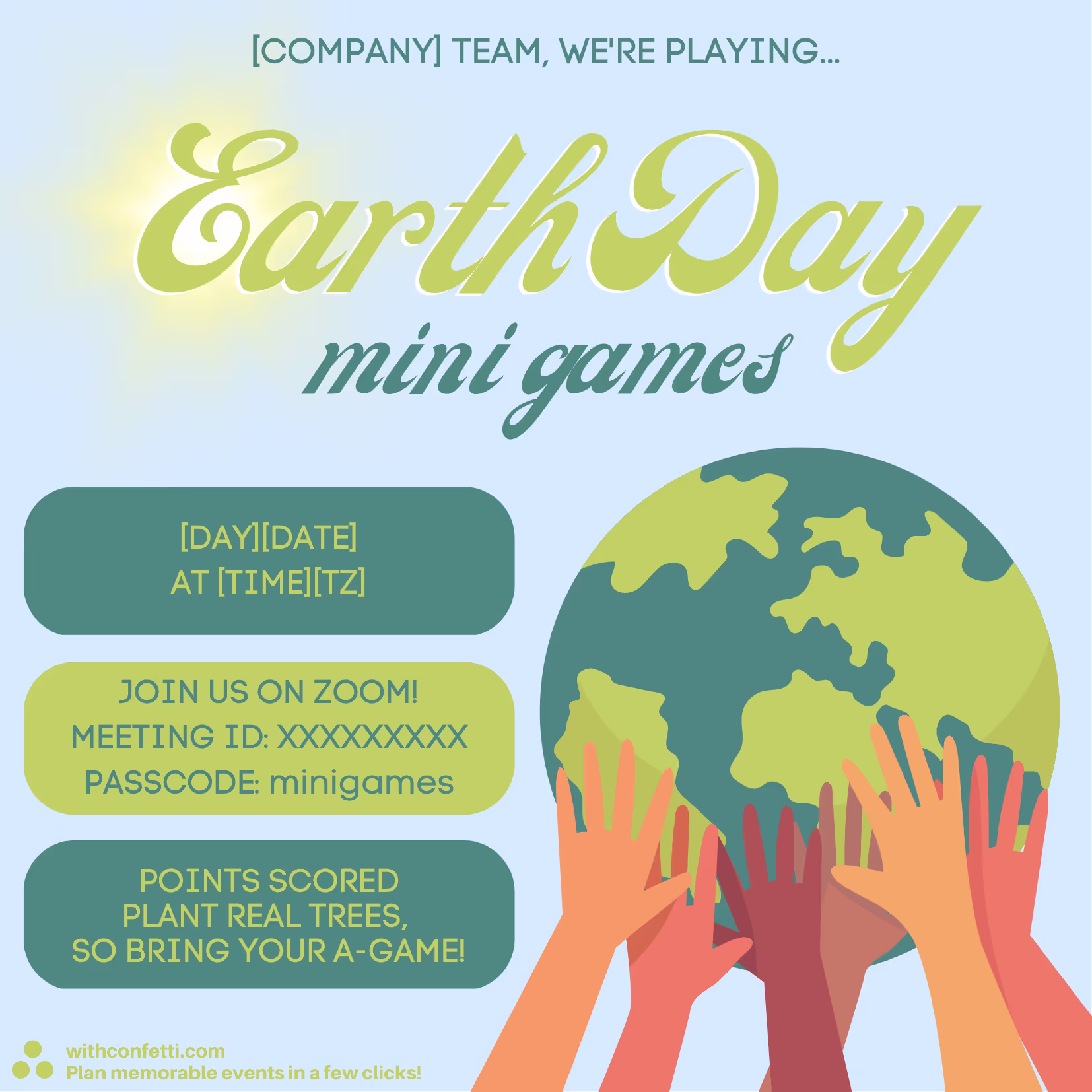 Earth Day Mini Games - Event Invitation Sample