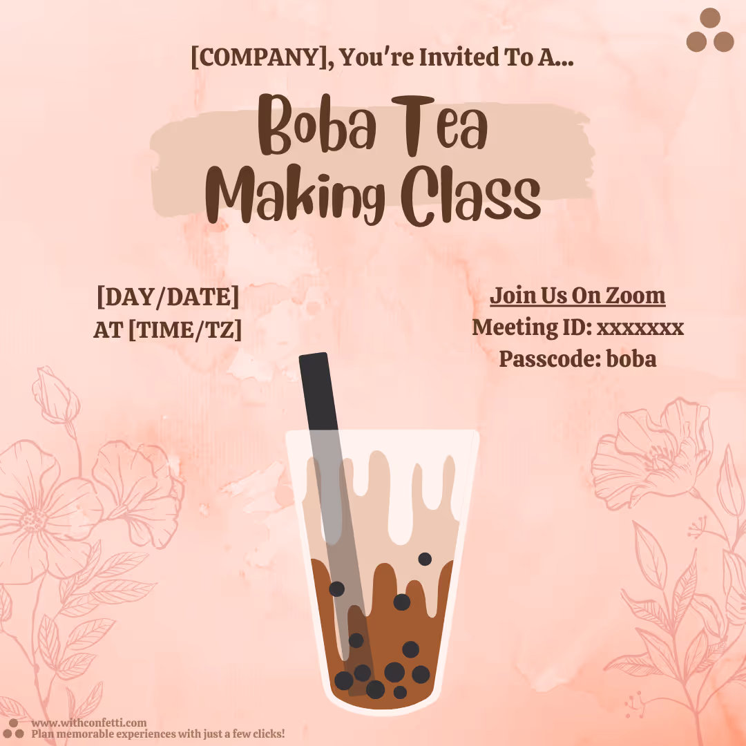 Boba Tea Making Class - Event Invitation Sample