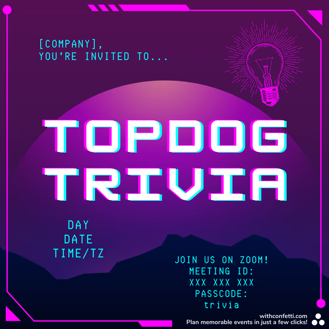 Topdog Trivia - Event Invitation Sample